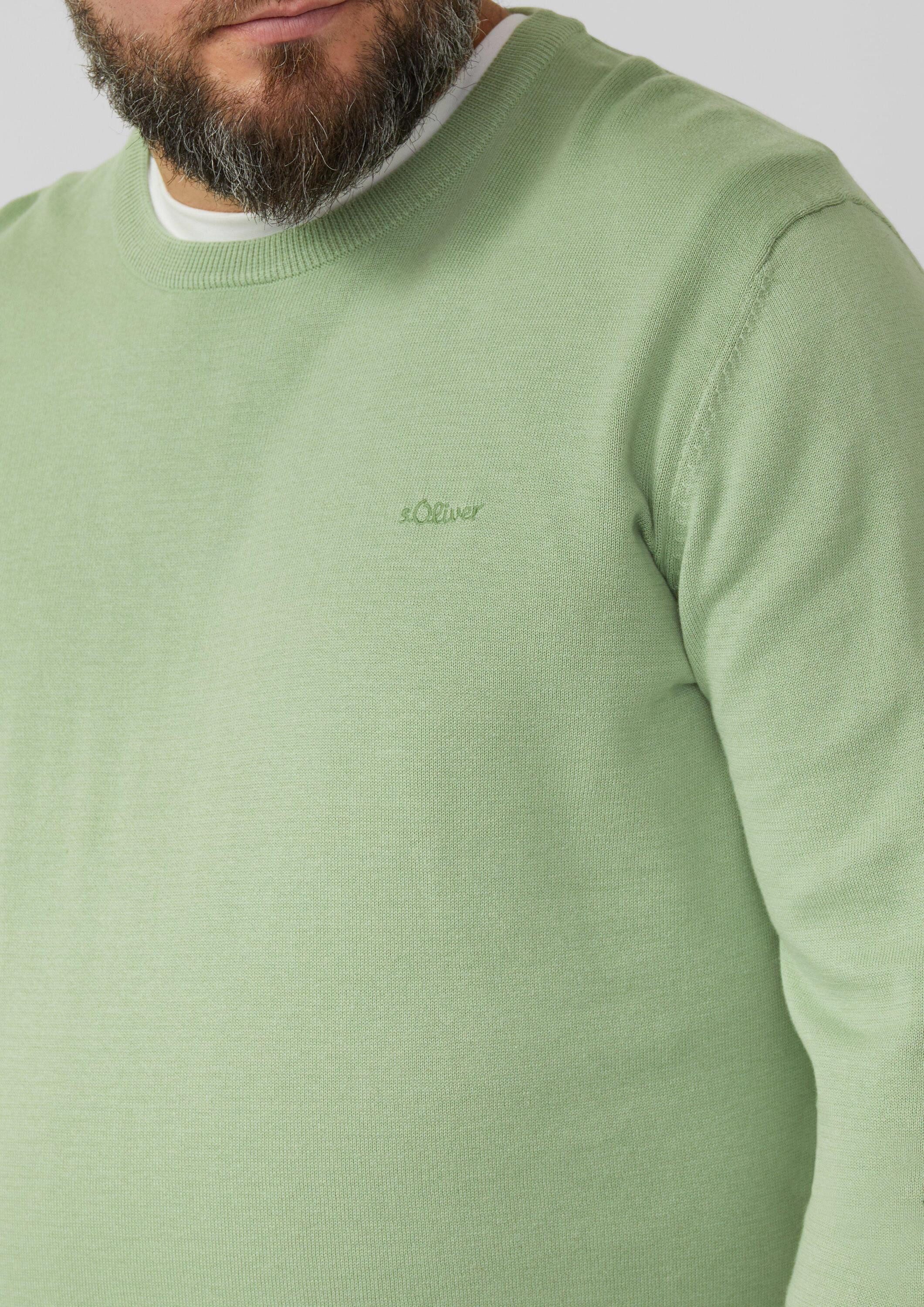 s.Oliver Longpullover Strickpullover Strickpullover mit Logo-Stickerei