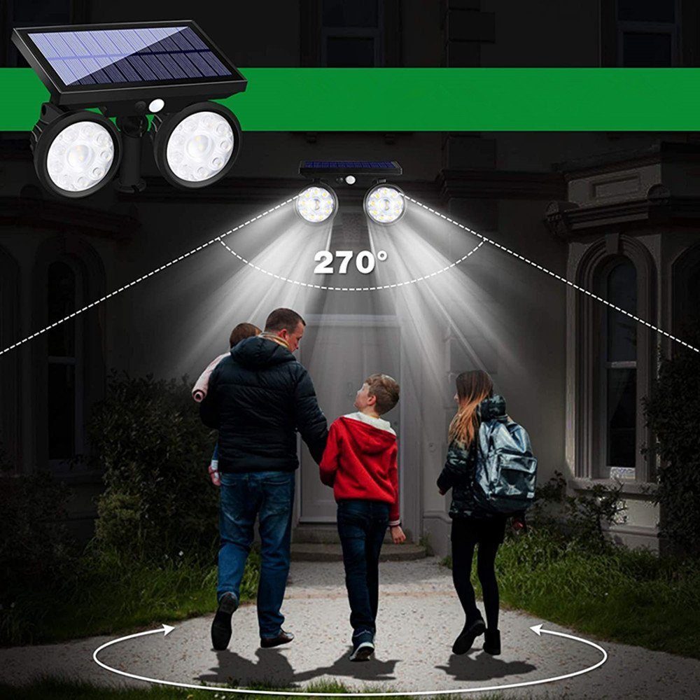 Landschaftsbeleuchtung safety Home 2Stk.24LED LED Solarleuchte SpotStrahler