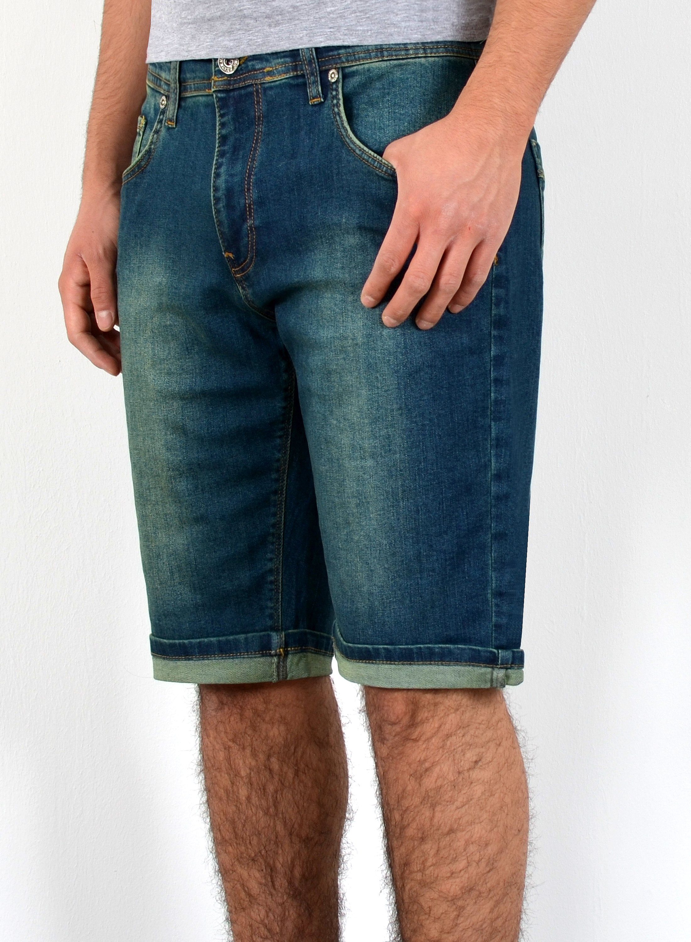 ESRA Jeansshorts Herren Jeans Shorts Hose Herren kurze Jeans Hose mit 5 Poc günstig online kaufen
