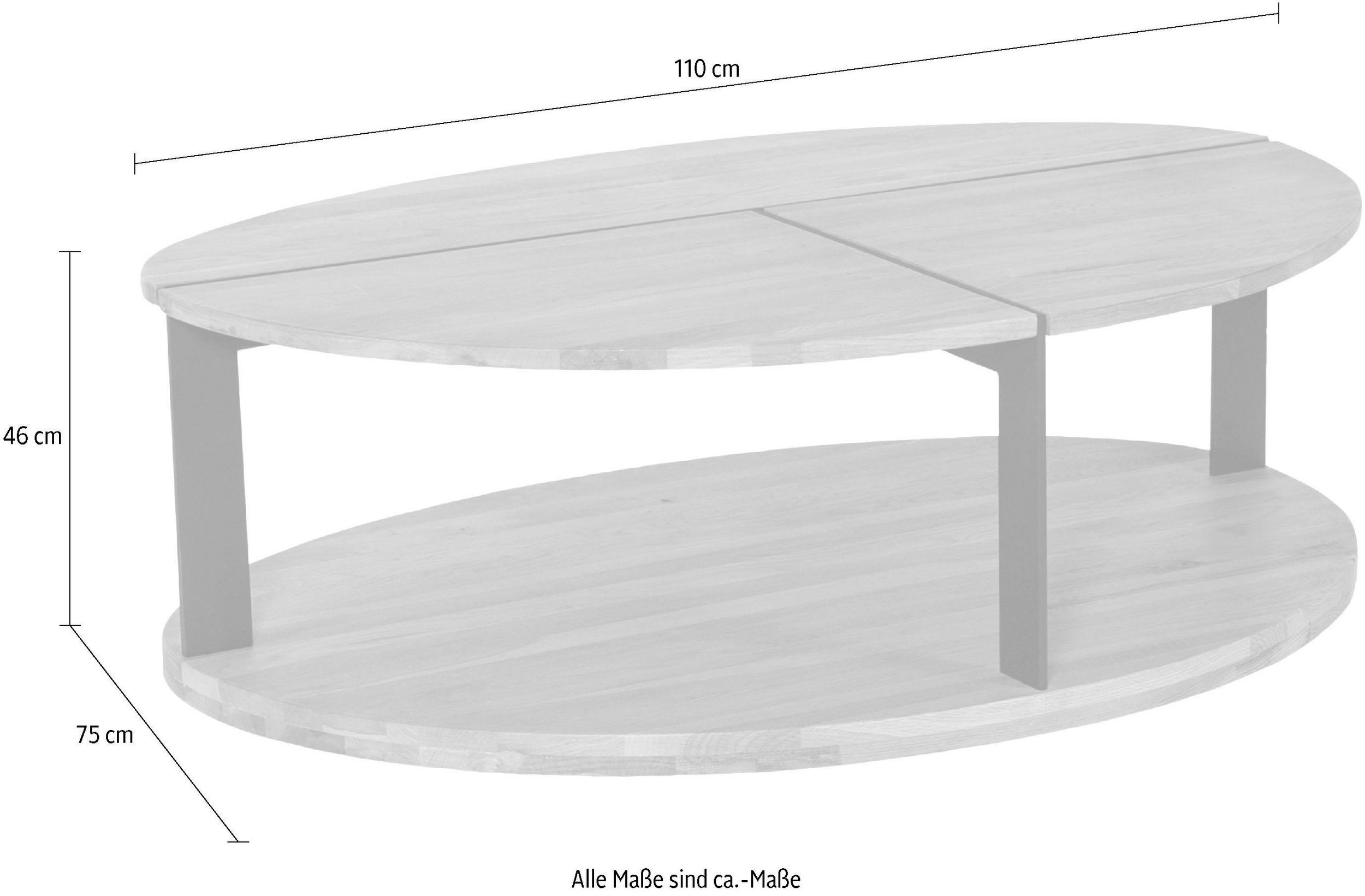 Couchtisch OVAL von VIERHAUS - Maße