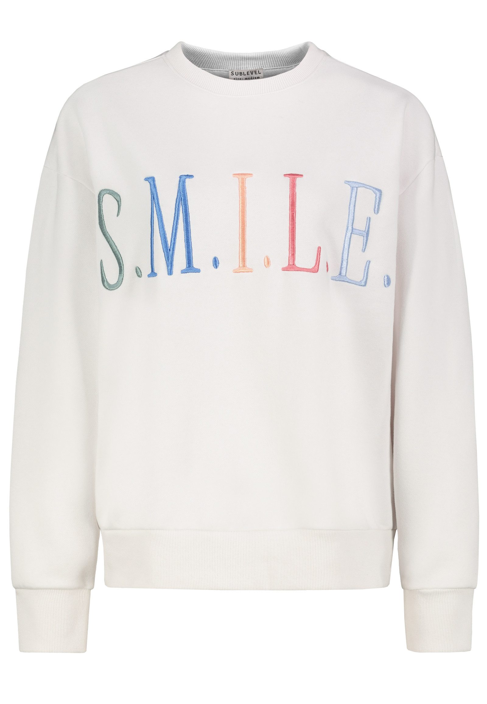 SUBLEVEL Sweatshirt Damen Pullover langarm bestickt günstig online kaufen