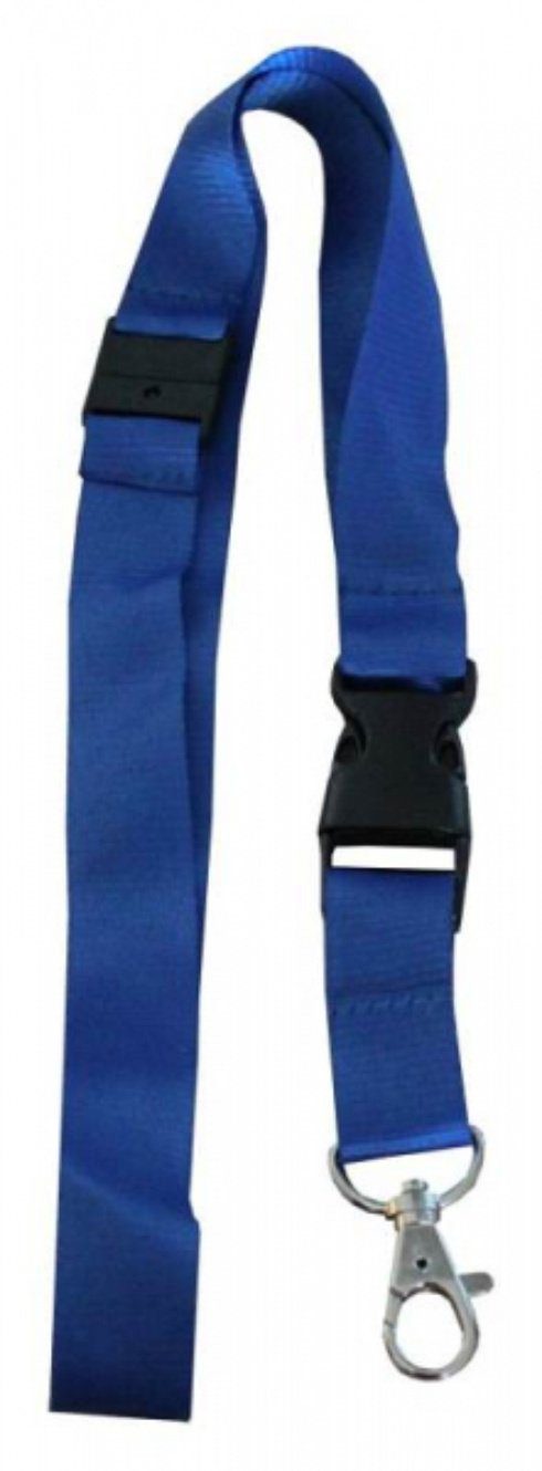 Kranholdt Schlüsselanhänger Umhängeband / Lanyards mit Sicherheitsbruchstelle (10-tlg), mit drehbarem Karabinerhaken und Steckschnalle Blau