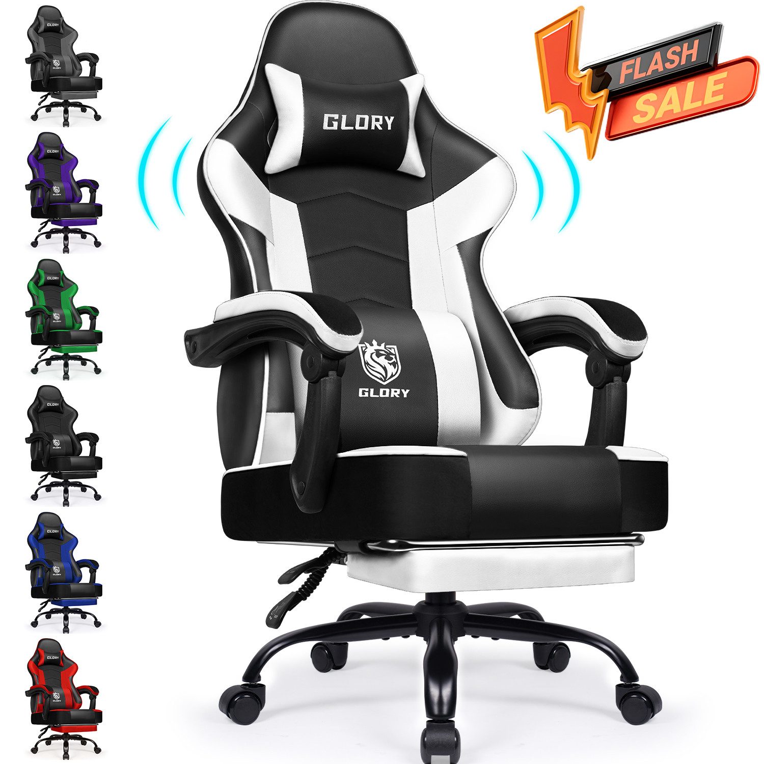 Gaming-Stuhl Gaming Stuhl, Bürostuhl Ergonomisch Wippfunktion bis zu 170°
