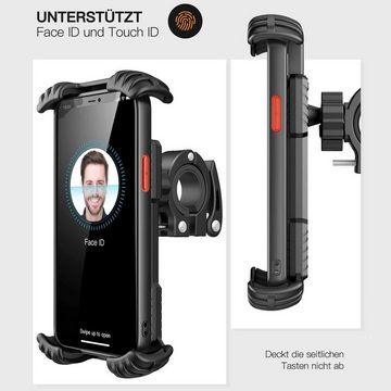 zggzerg Motorrad Handyhalterung Fahrrad Handyhalter Hüllenfreundlich Handy-Halterung, (bis 7,00 Zoll, Inklusive der am Fahrrad befestigen Basis, 360 Drehung)