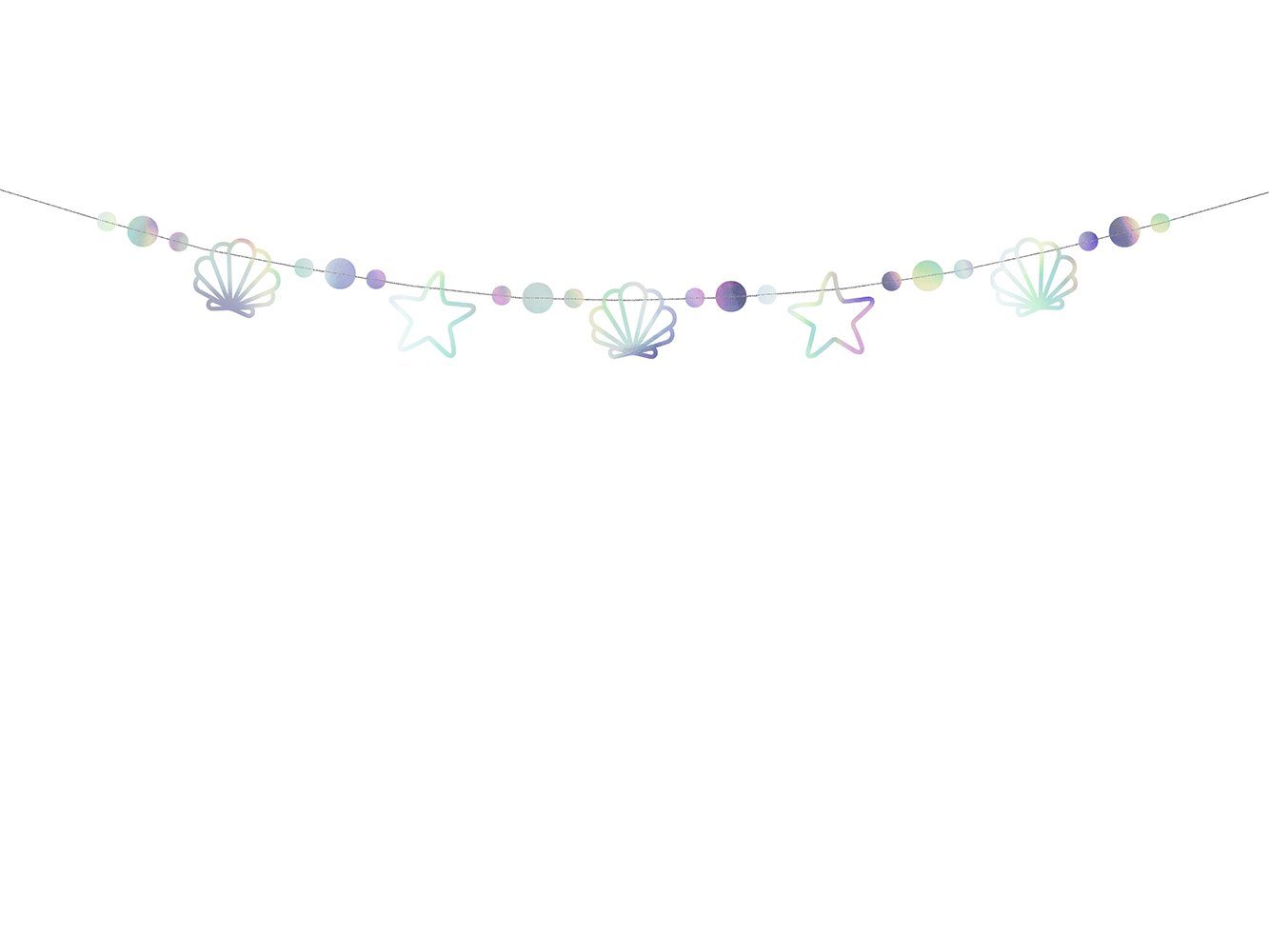 partydeco Girlande, Girlande Banner Meerestiere 11x165cm irisierend