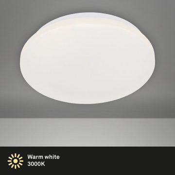 Briloner Leuchten LED Deckenleuchte 3324-116, LED fest verbaut, Warmweiß, IP20, weiß, 38 cm