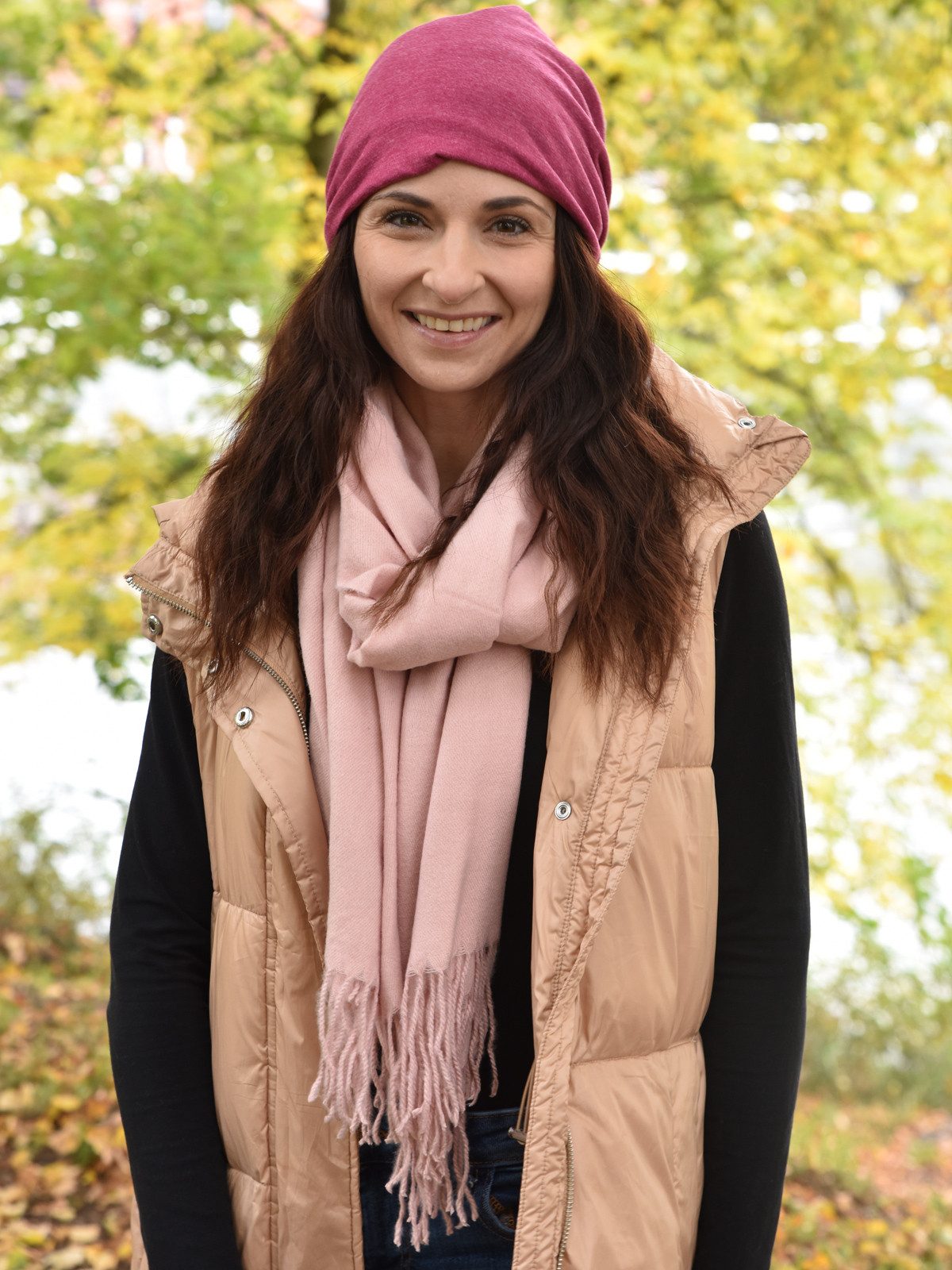 styleBREAKER Modeschal Weicher Schal Uni mit Fransen, (1-St)