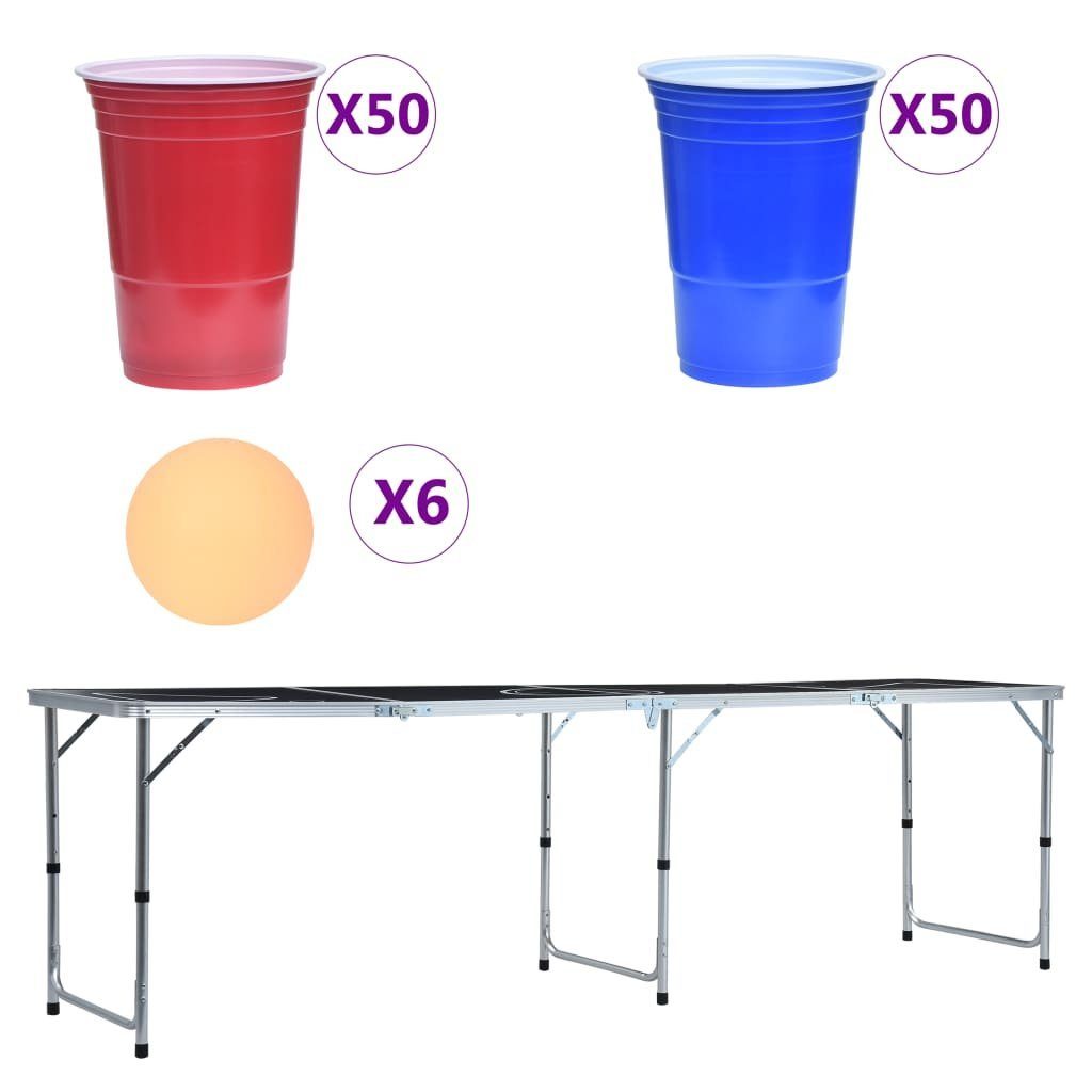 vidaXL und Bier-Pong-Tisch Bällen cm 240 mit Spieltisch Tassen Klappbar