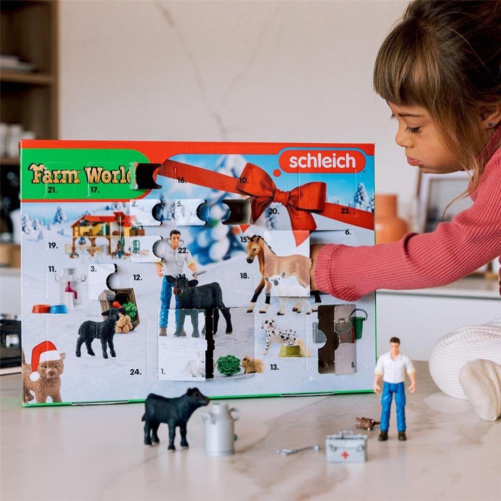 Schleich® Adventskalender Farm World 2022, mit Tierfiguren und Zubehör, für Kinder ab 3 Jahren