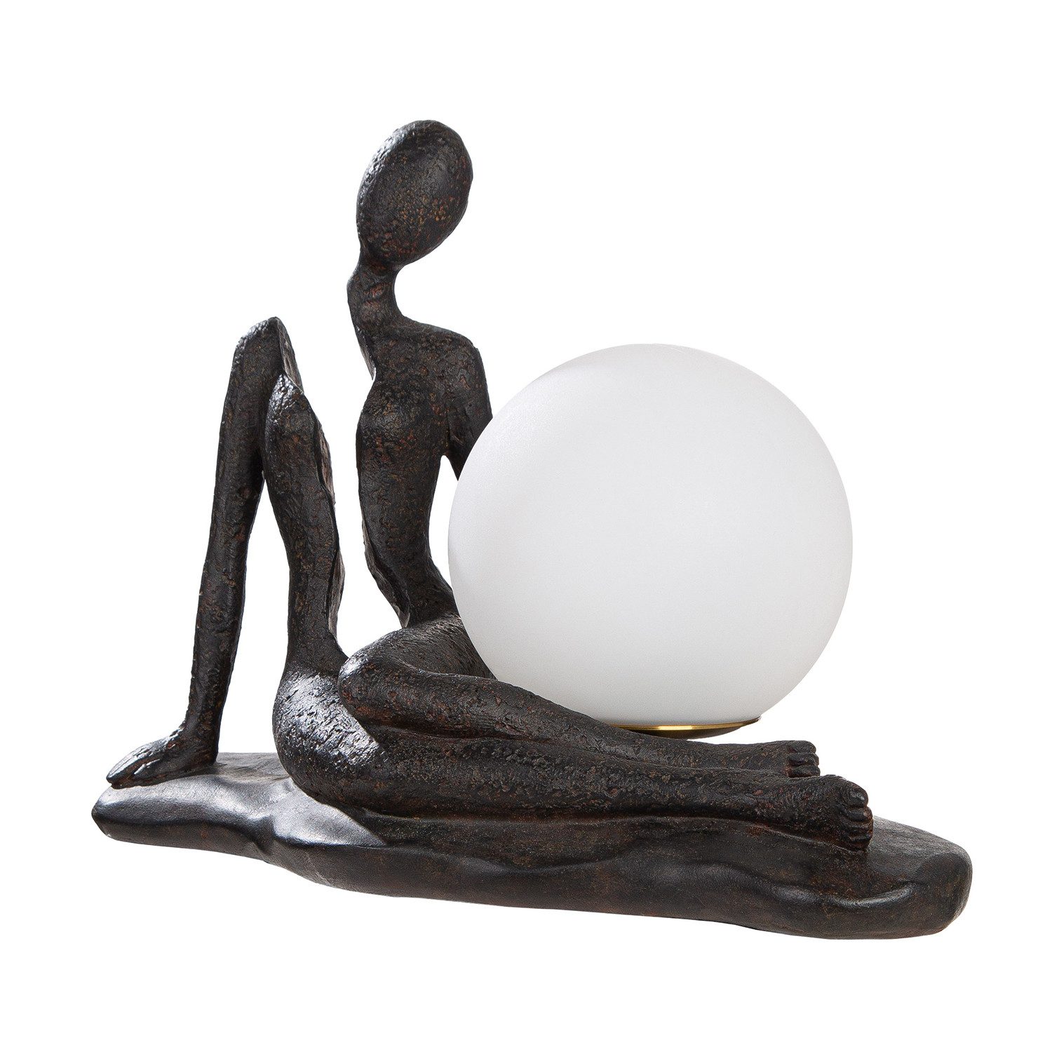 GILDE Tischleuchte SPLIT Tischleuchte - anthrazit - Kunstharz - Höhe 22,5cm x Breite 32cm, Tischlampe - Schreibtischlampe - Nachttischlampe