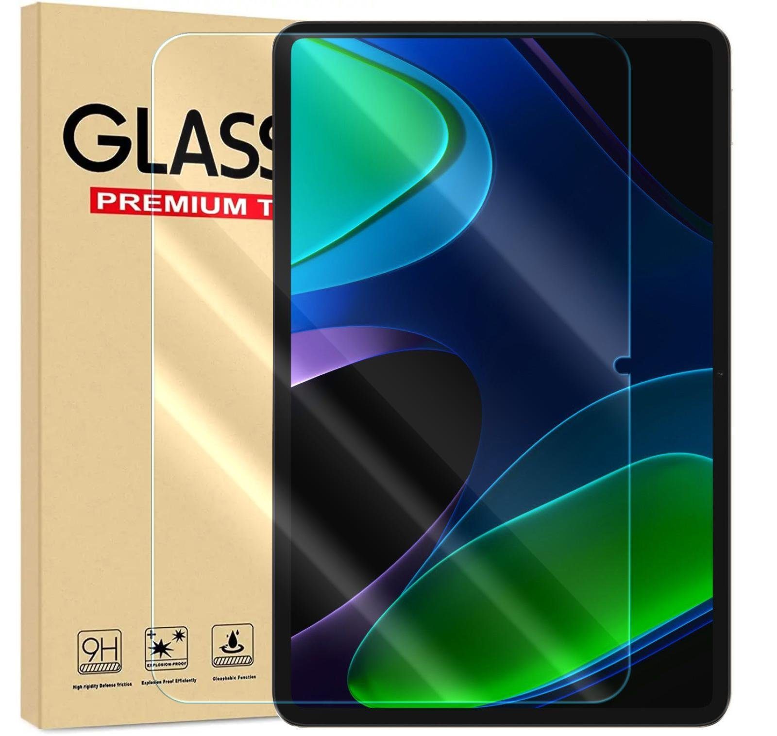 Numerva Schutzfolie Panzer Folie Echt Glas für Xiaomi Pad 6, (Schutzfolie, 1x Schutzfolie 2x Reinigungstücher), Tablet Display Schutzglas Folie Echt Glas Folie 9H