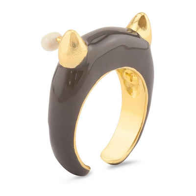 Monkimau Fingerring Teufel Ring vergoldet (Packung), 18 Karat vergoldet