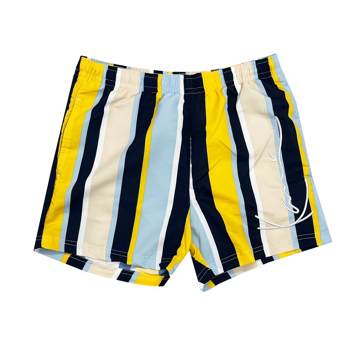 Stripe yellow/light blue/navy (1-tlg) Karl Signature XXL Kani Sweatshorts