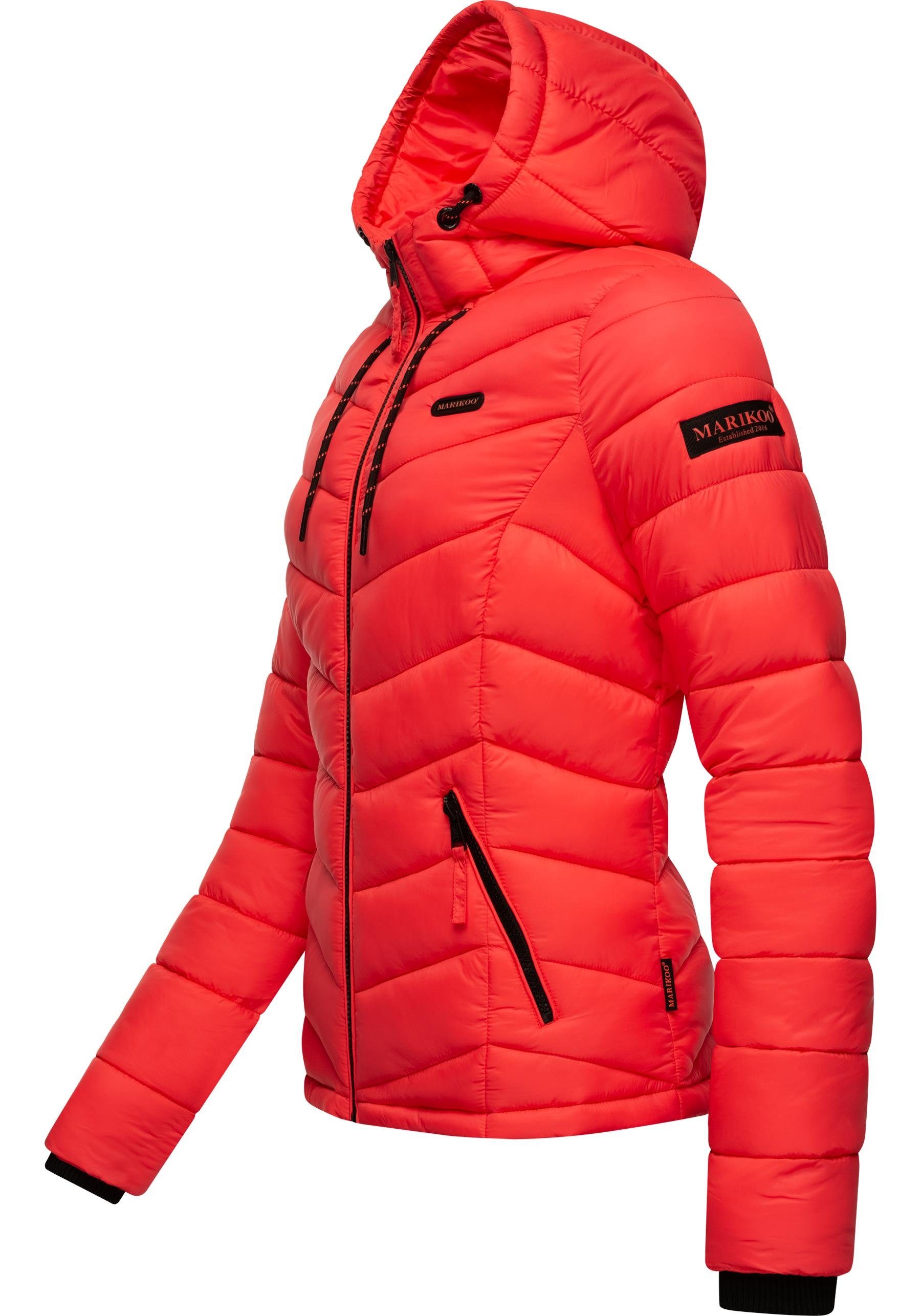 Steppjacke Kuala neonorange Marikoo Kapuze ultraleichte Übergangsjacke mit