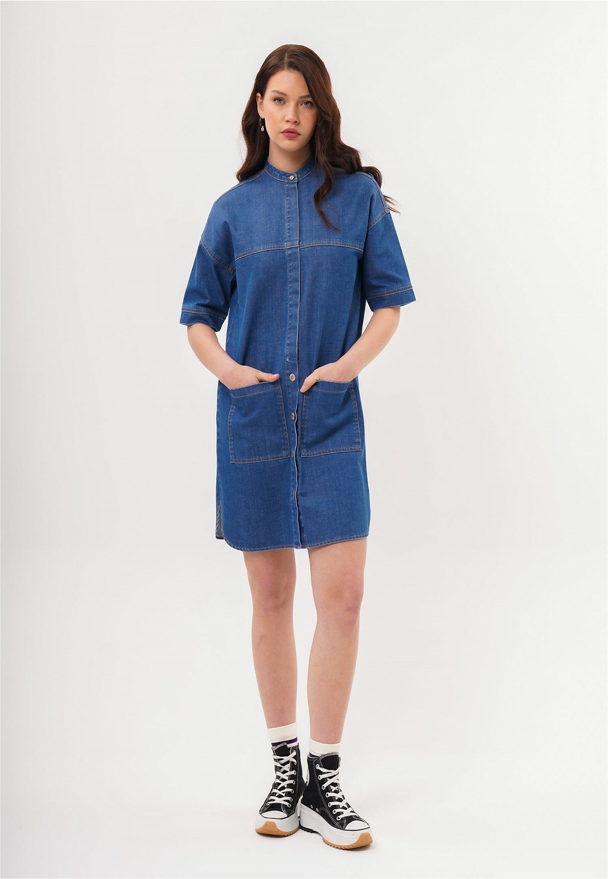 freshlions Jeanskleid "Josy", (1 tlg.), mit durchgehender Knopfleiste günstig online kaufen