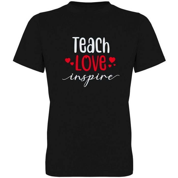 G-graphics T-Shirt Teach love inspire Herren T-Shirt mit trendigem Frontprint Aufdruck auf der Vorderseite Spruch/Sprüche/Print/Motiv für jung & alt