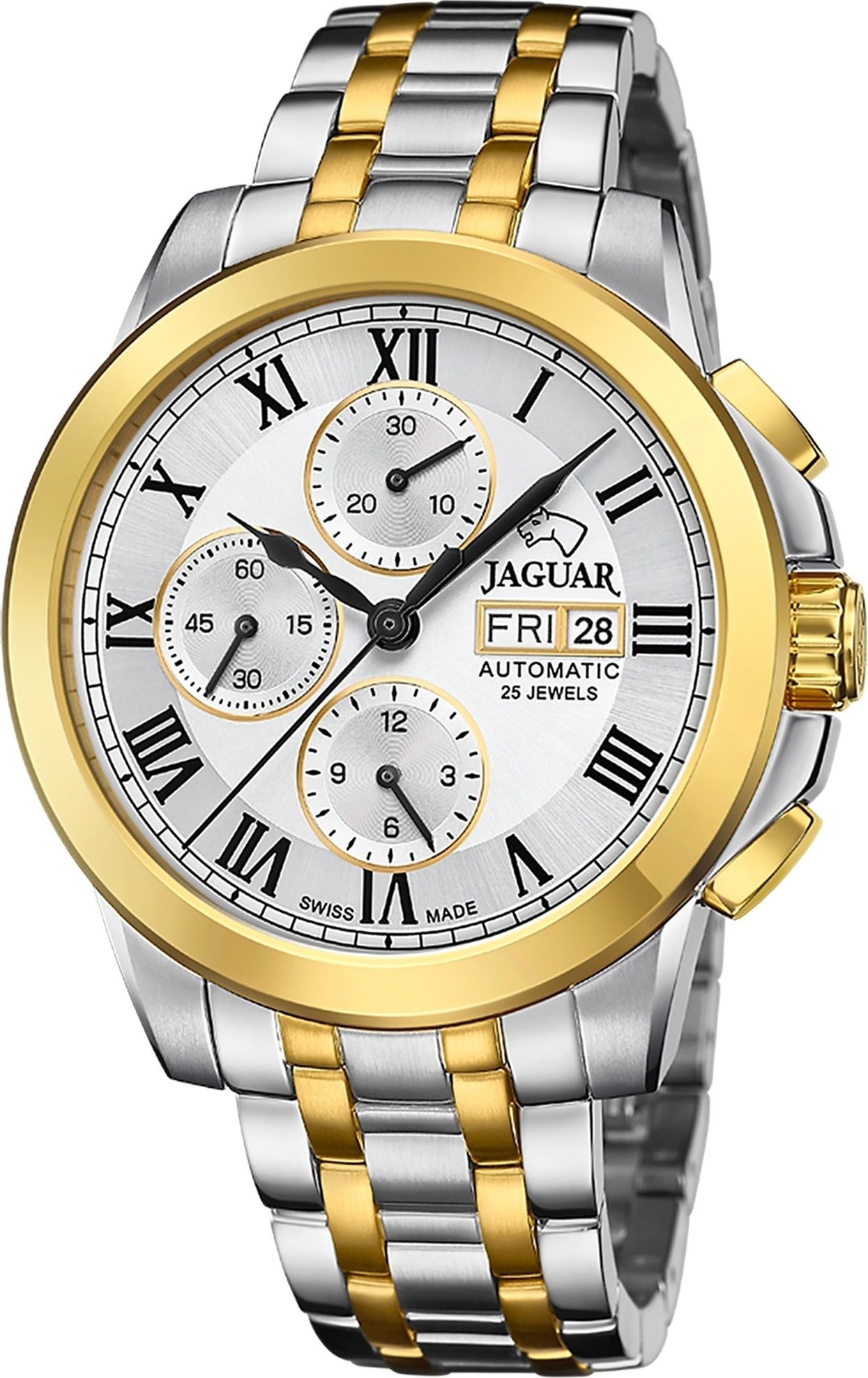 Quarzuhr Jaguar Herrenuhr Edelstahl silber gold Le