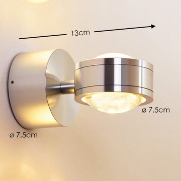 hofstein Wandleuchte »Berga« LED Wandlampe aus Metall/Glas in Aluminium, 3000 Kelvin, mit Lichtkegel, 600 Lumen, Innen. Up&Down-Effekt, geeignet