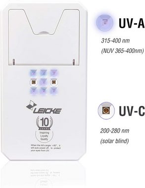 Leicke Ultraschallreiniger UV Desinfektionsbox Sterilisator Licht mit Induktionsladegerät, tragbares Desinfektionsgerät QI induktive LadestationUVReinigungsgerät