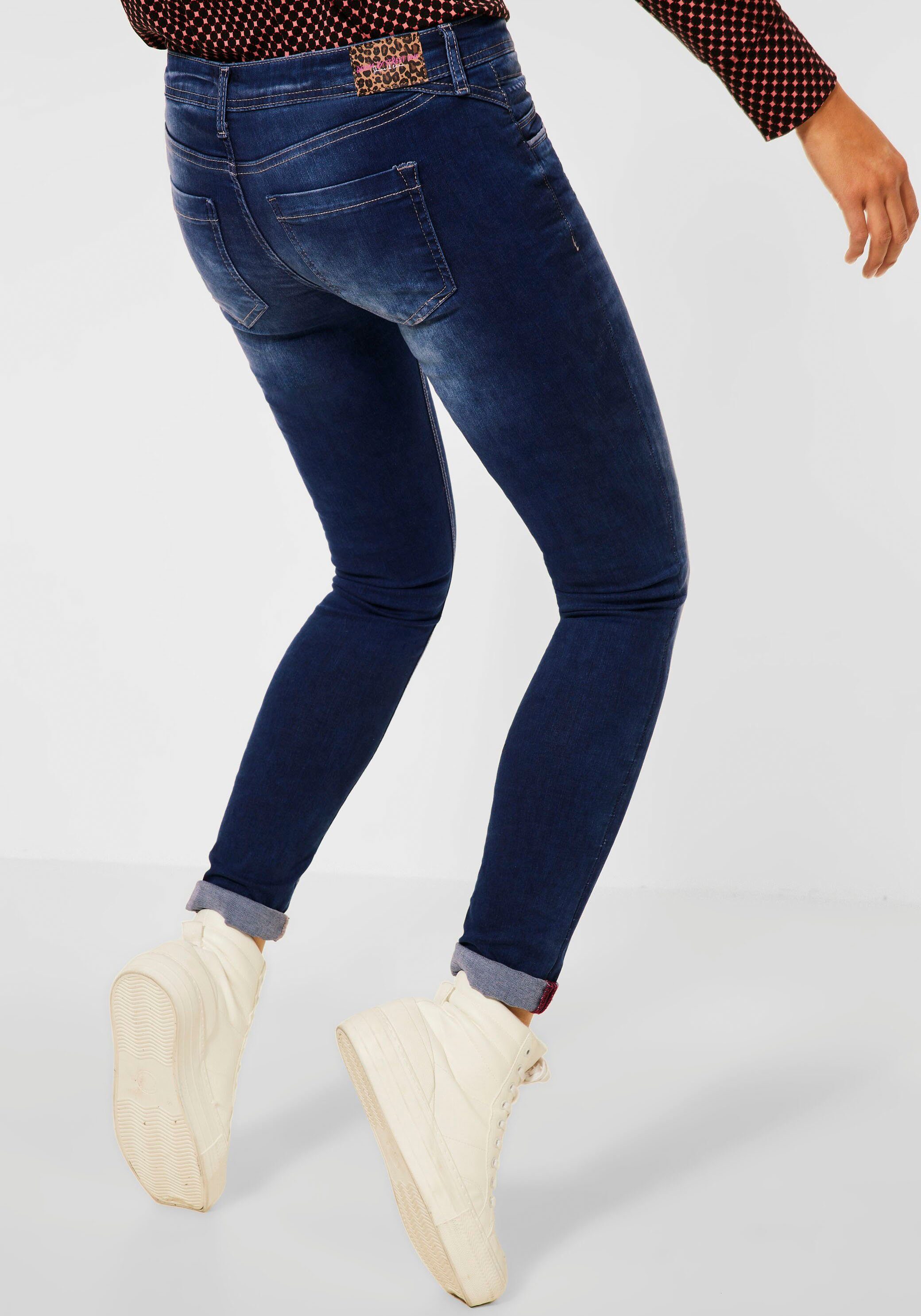 Damen Jeans STREET ONE Slim-fit-Jeans Style Crissi mit Stickereien und Nietendetails