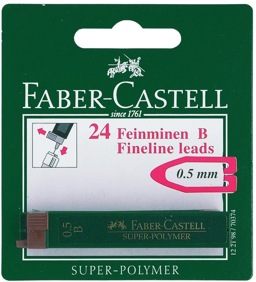 Faber-Castell Bleistift Feinmine Super Polymer 0,5mm B auf Blisterkarte