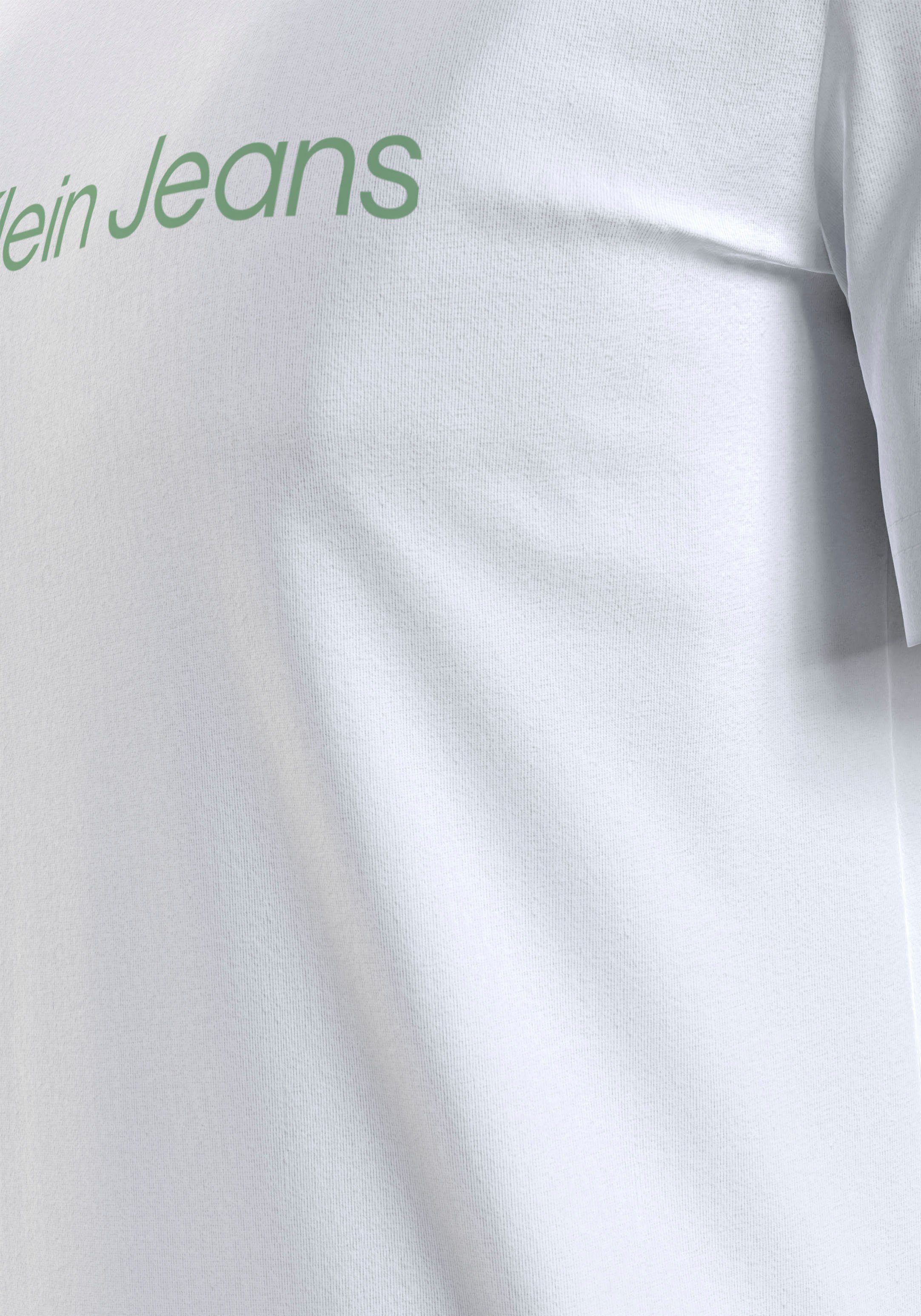 T-Shirt Klein Logoschriftzug Jeans mit White LOGO Bright Calvin Calvin Klein INSTITUTIONAL