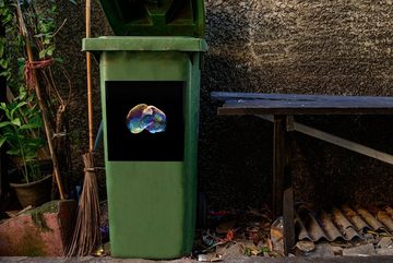 MuchoWow Wandsticker Regenbogen - Glocken - Schwarz (1 St), Mülleimer-aufkleber, Mülltonne, Sticker, Container, Abfalbehälter