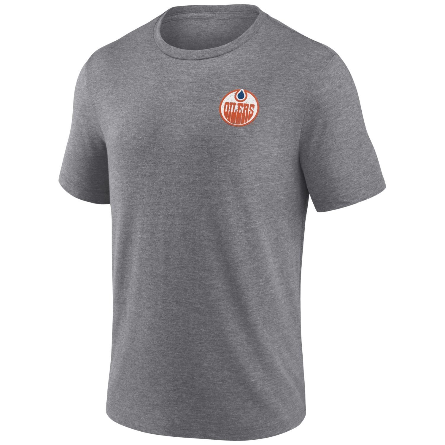 Fanatics Print-Shirt Edmonton Oilers TriBlend heather Backprint grey