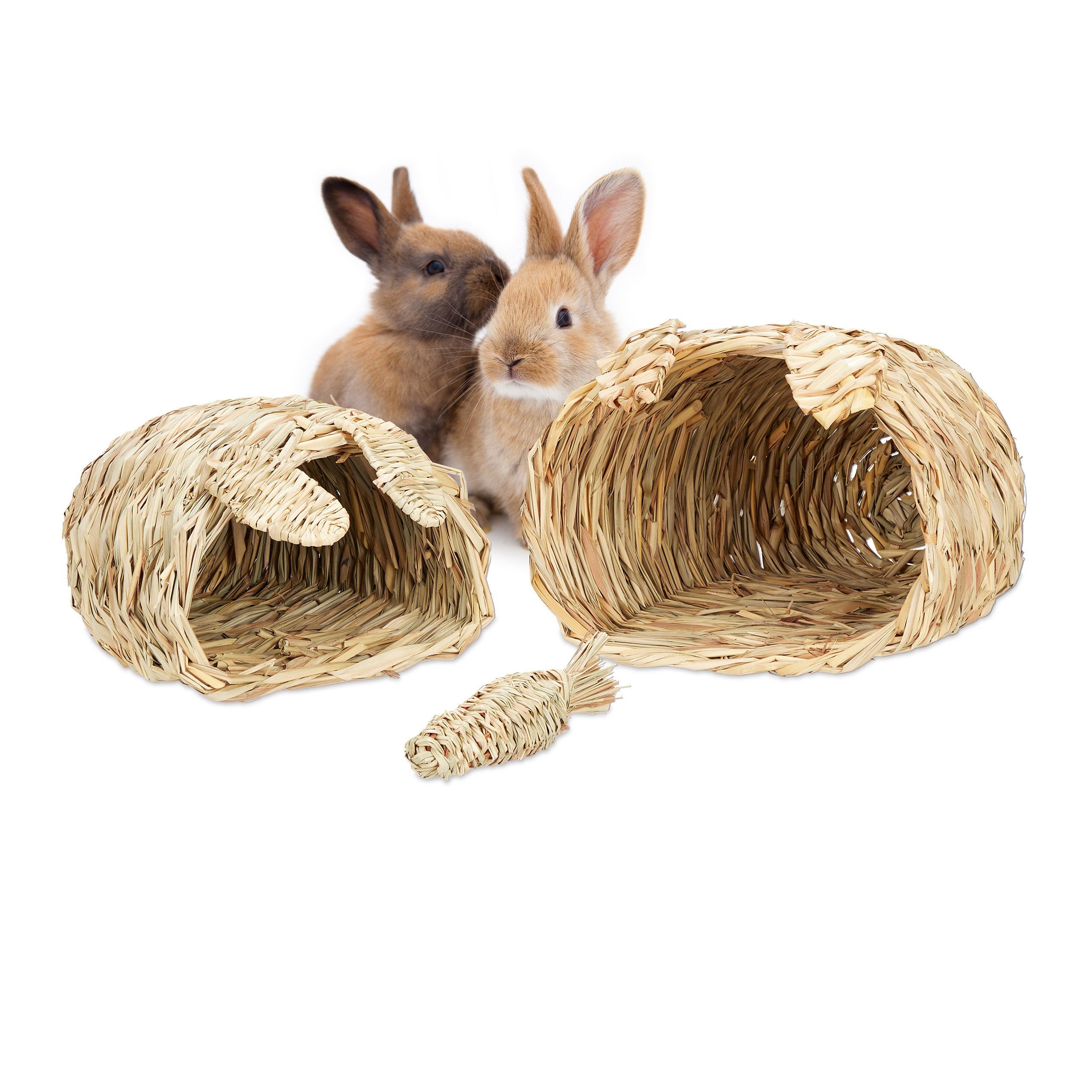 Kleintiertunnel Kaninchenhaus 2er Set mit Spielzeug