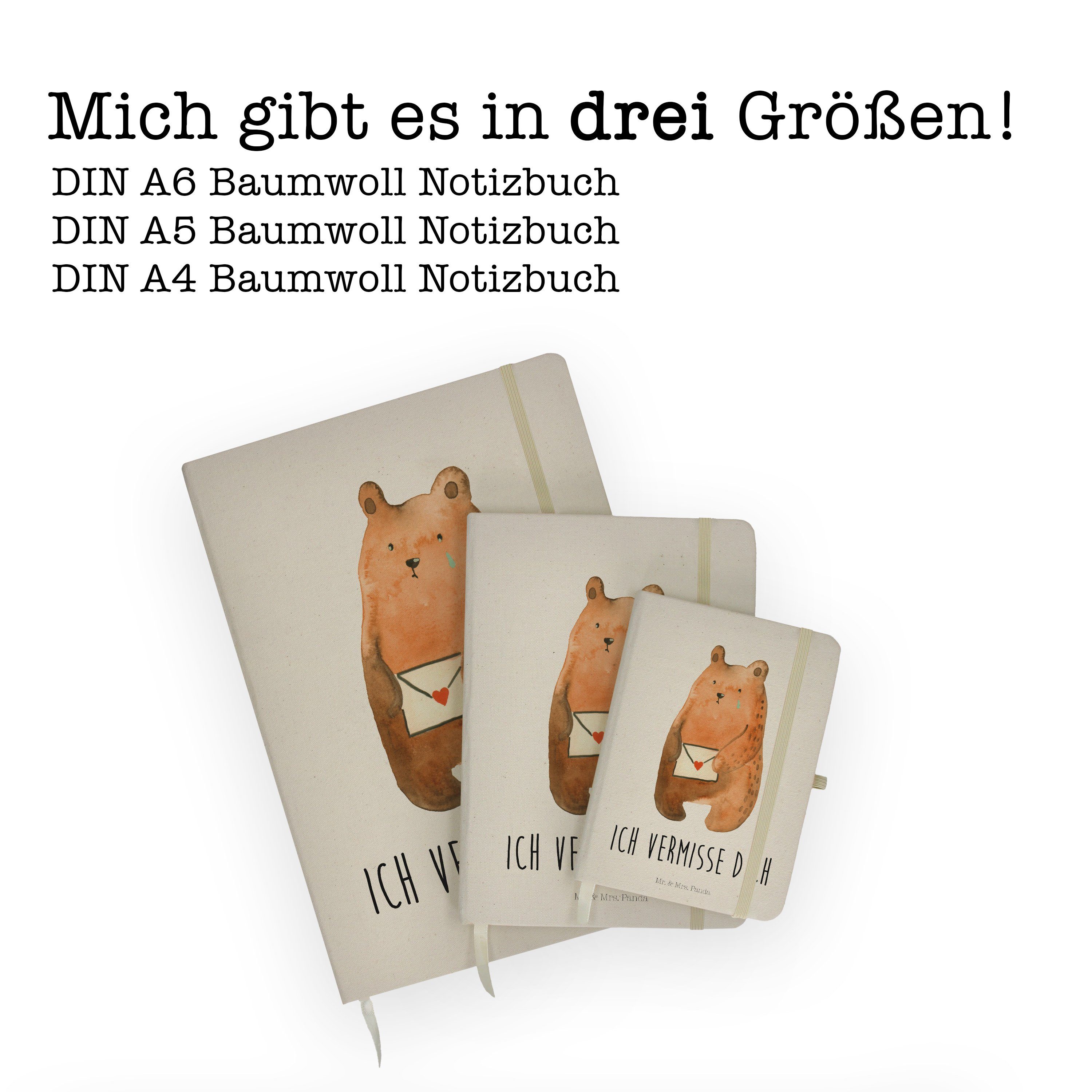 Adressbuch, Eintragebuch, Notizbuch Liebesbrief-Bär Mrs. - & T - Geschenk, Mr. Transparent Panda