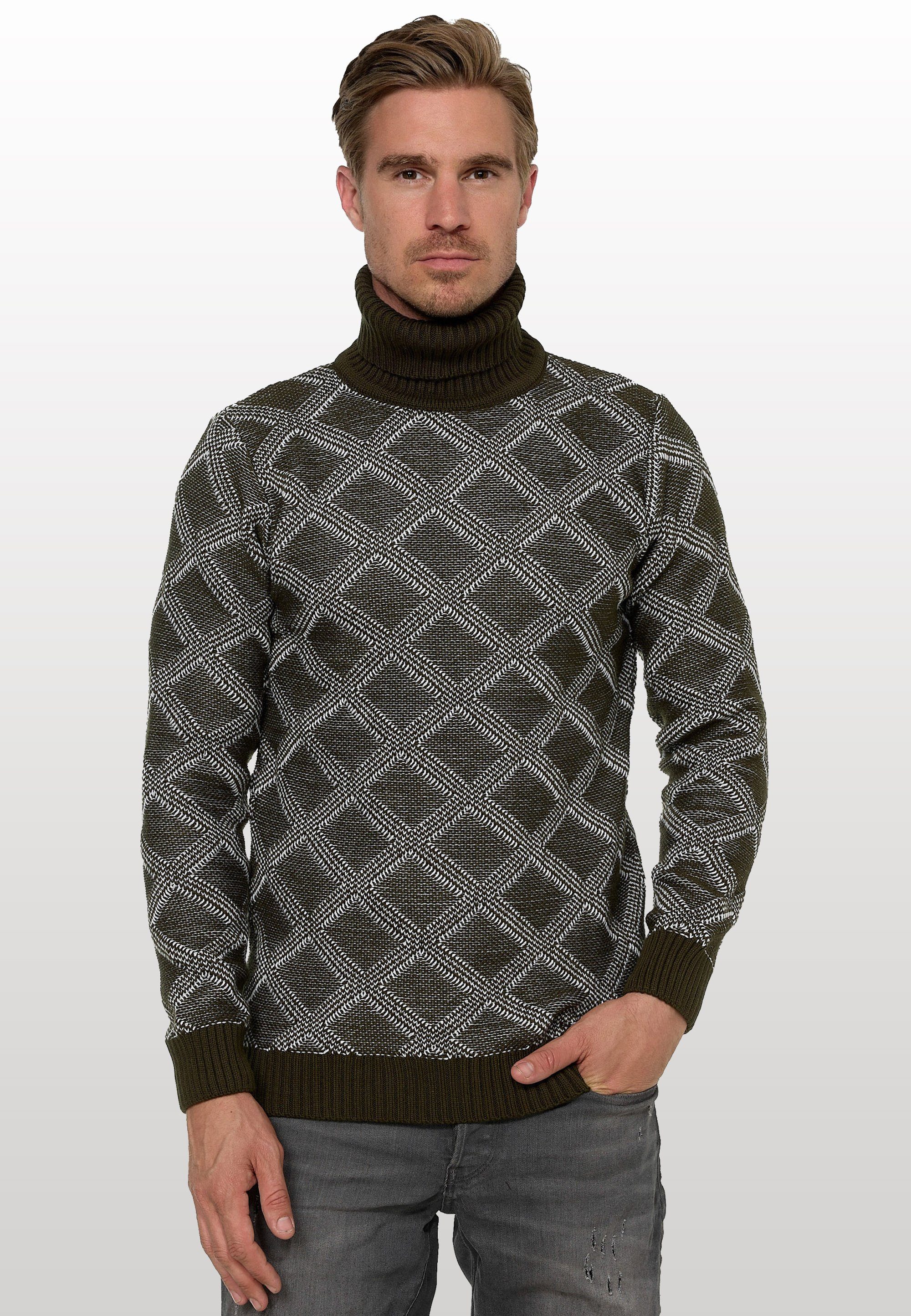 Rusty Neal Rollkragenpullover mit stylischem Karo-Muster günstig online kaufen