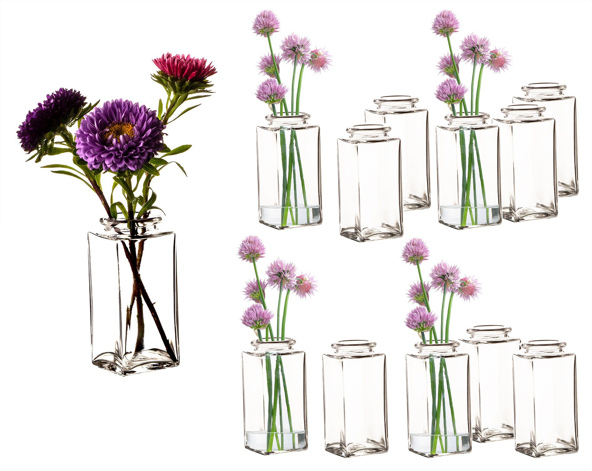 BigDean Tischvase 12x Blumenvase eckig 9x4 günstig online kaufen