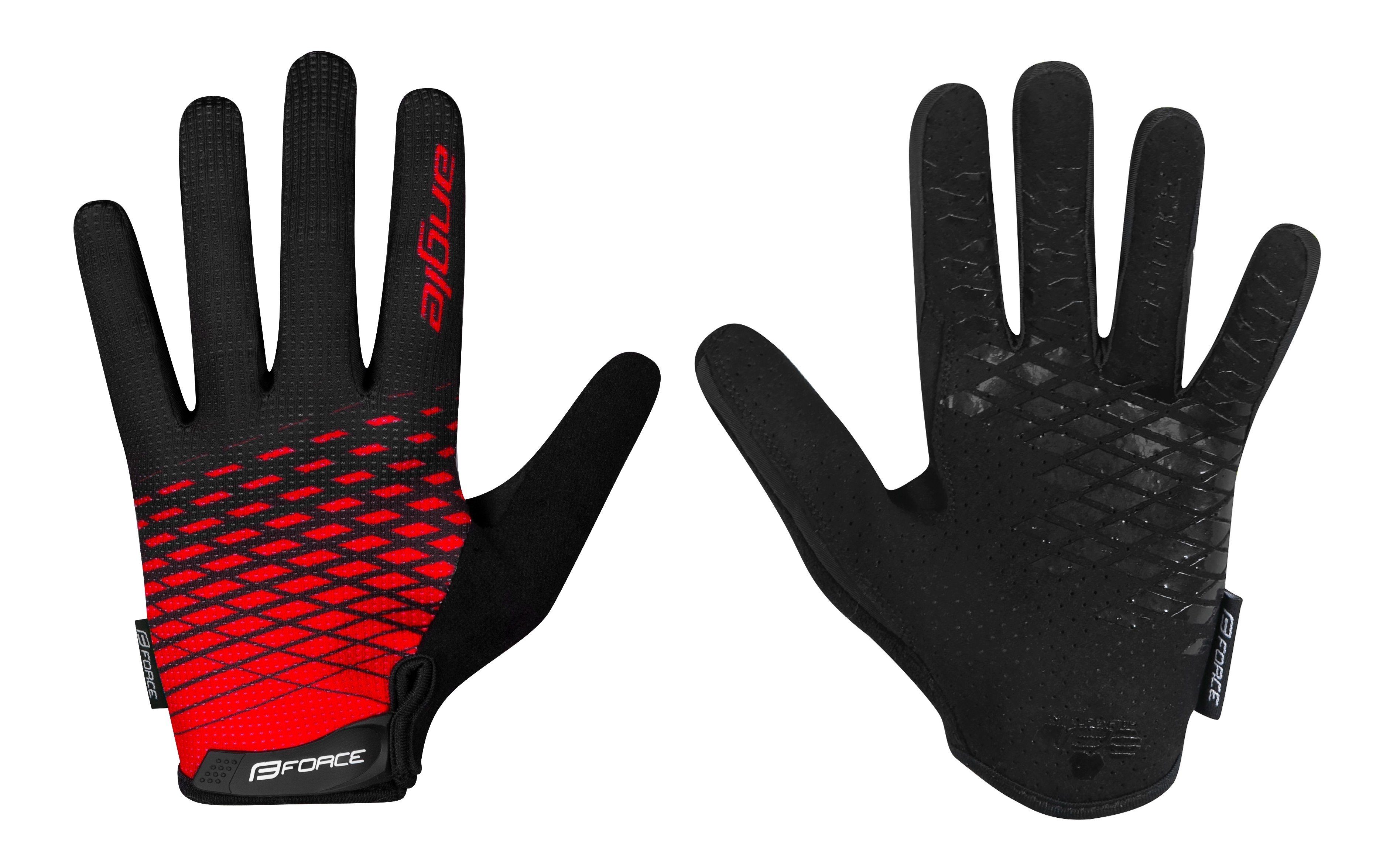 FORCE Fahrradhandschuhe Handschuhe FORCE MTB ANGLE rot-schwarz+15 °C und darüber *