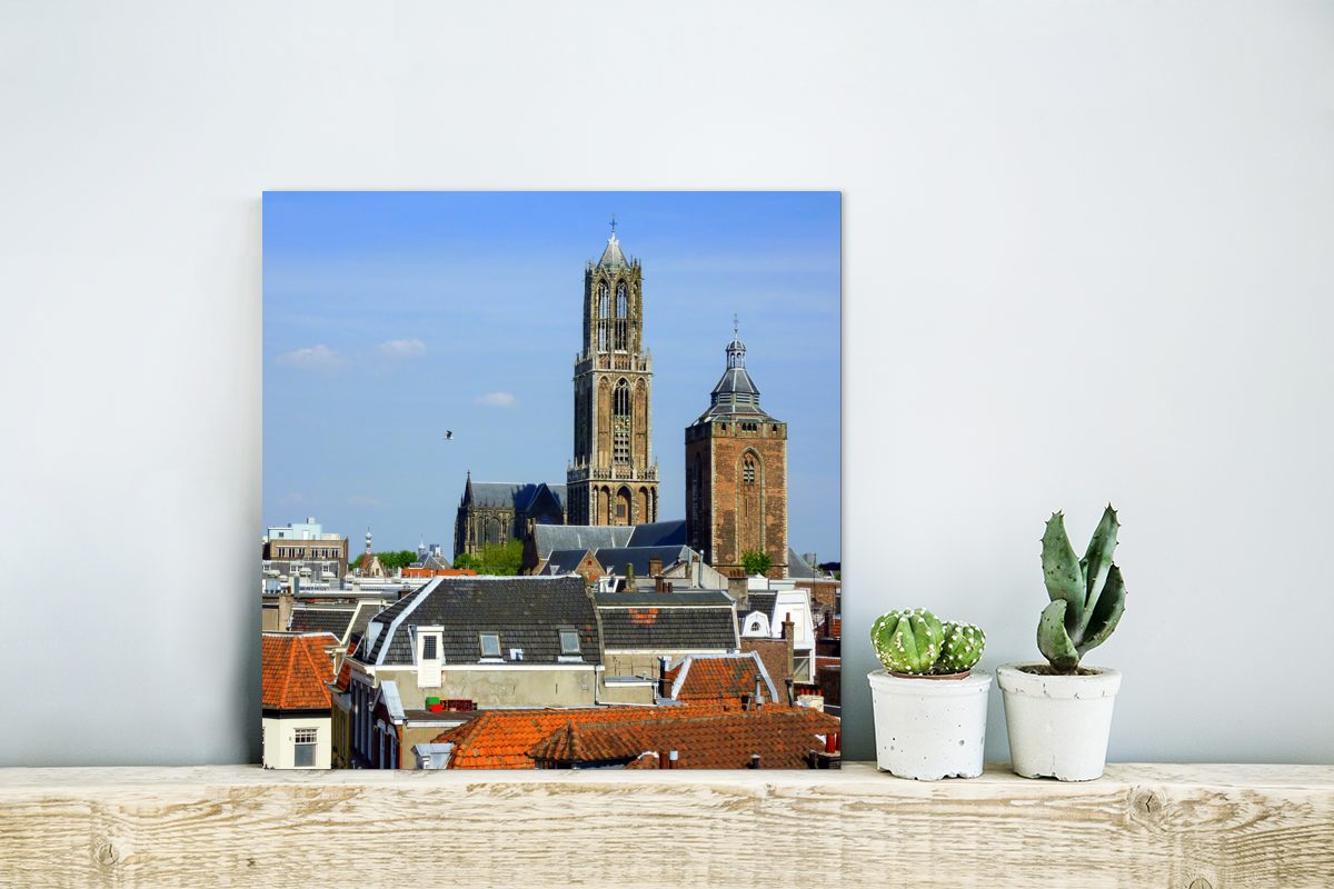 MuchoWow Metallbild Stadt - Utrecht Alu-Dibond-Druck, Domturm, - Gemälde (1 Aluminium aus deko Metall, St)