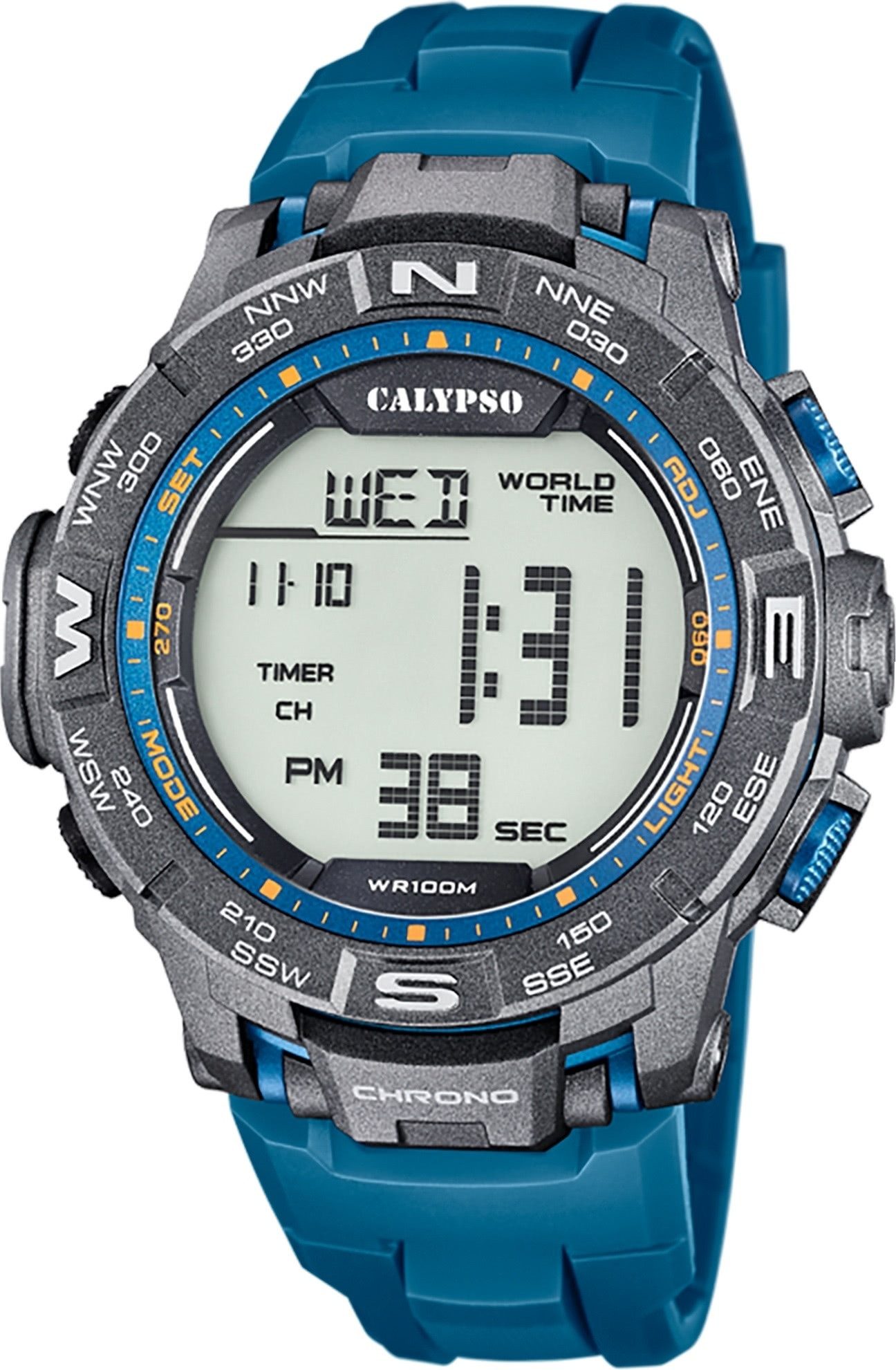 Digitaluhr Calypso Herrenuhr Kunststoff blau Calypso