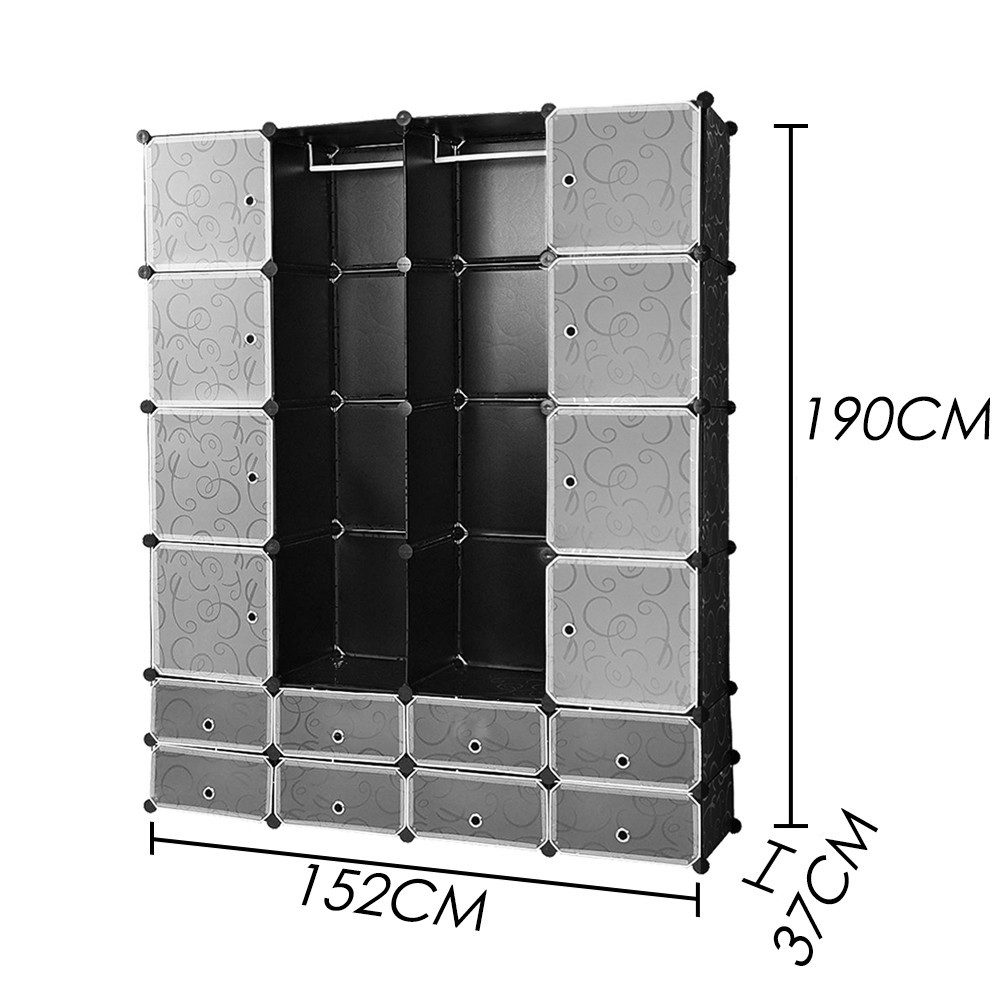 Clanmacy Kleiderschrank Kleiderschrank DIY Steckregal Set Regalsystem Kombi günstig online kaufen