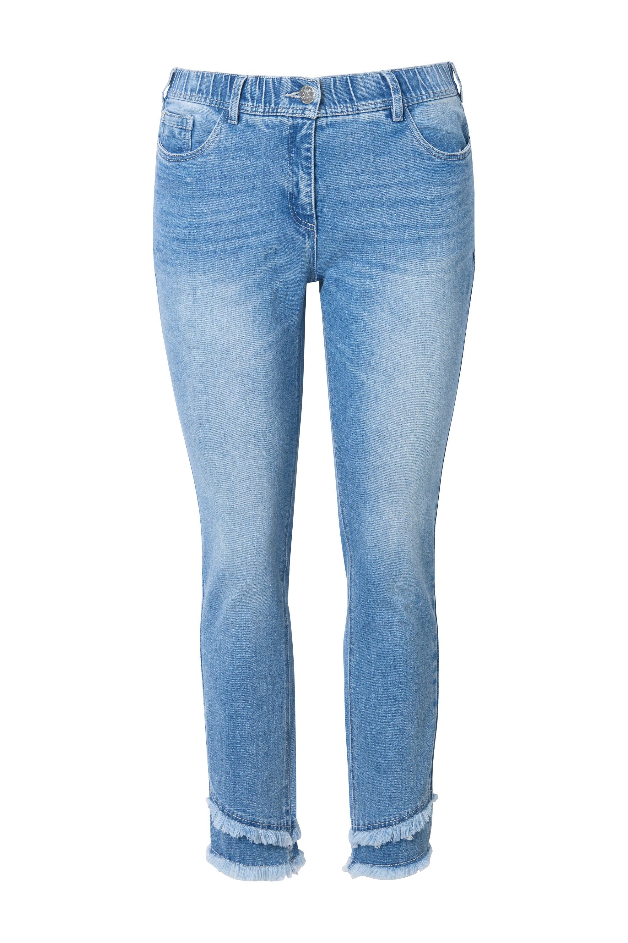 Ulla Popken Regular-fit-Jeans Jeans Sarah Fransensaum schmales Bein knöchellang