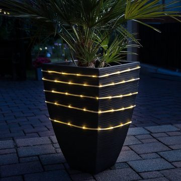 MARELIDA LED-Lichterschlauch LED Solar Lichterschlauch warmweiß Gartenlichterkette Terrasse 9,9m, 200-flammig