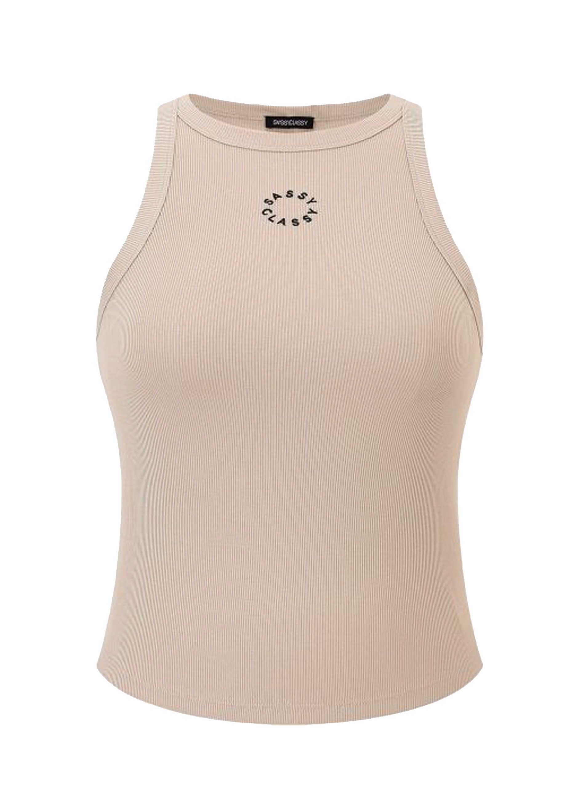 SASSYCLASSY Tanktop Tank Top mit Sassyclassy Stickerei Geripptes Top mit St günstig online kaufen