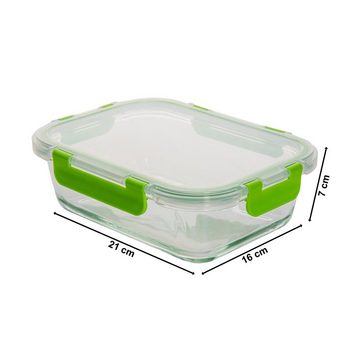 Monster24 Frischhaltedose Vorratsdosen Lunchbox, Borosilikatglas, (Set, 10-tlg., 5 Glasbehälter und 5 Deckel)