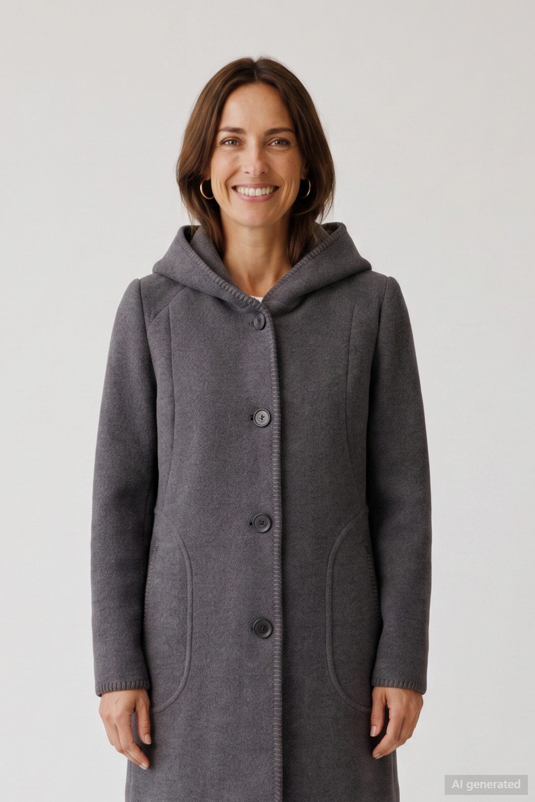 Barbara Lebek Wolljacke Wintermantel oder Damenmantel mit Innentasche