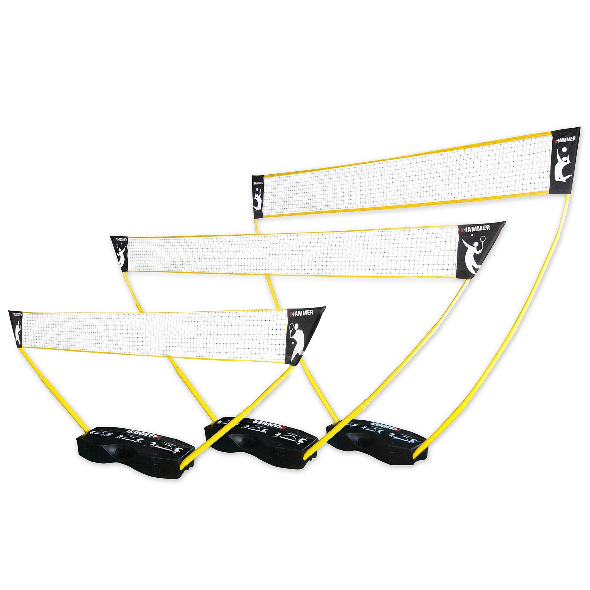Hammer Volleyballnetz 3 in1 Netz-Set für Badminton, Tennis und Volleyball