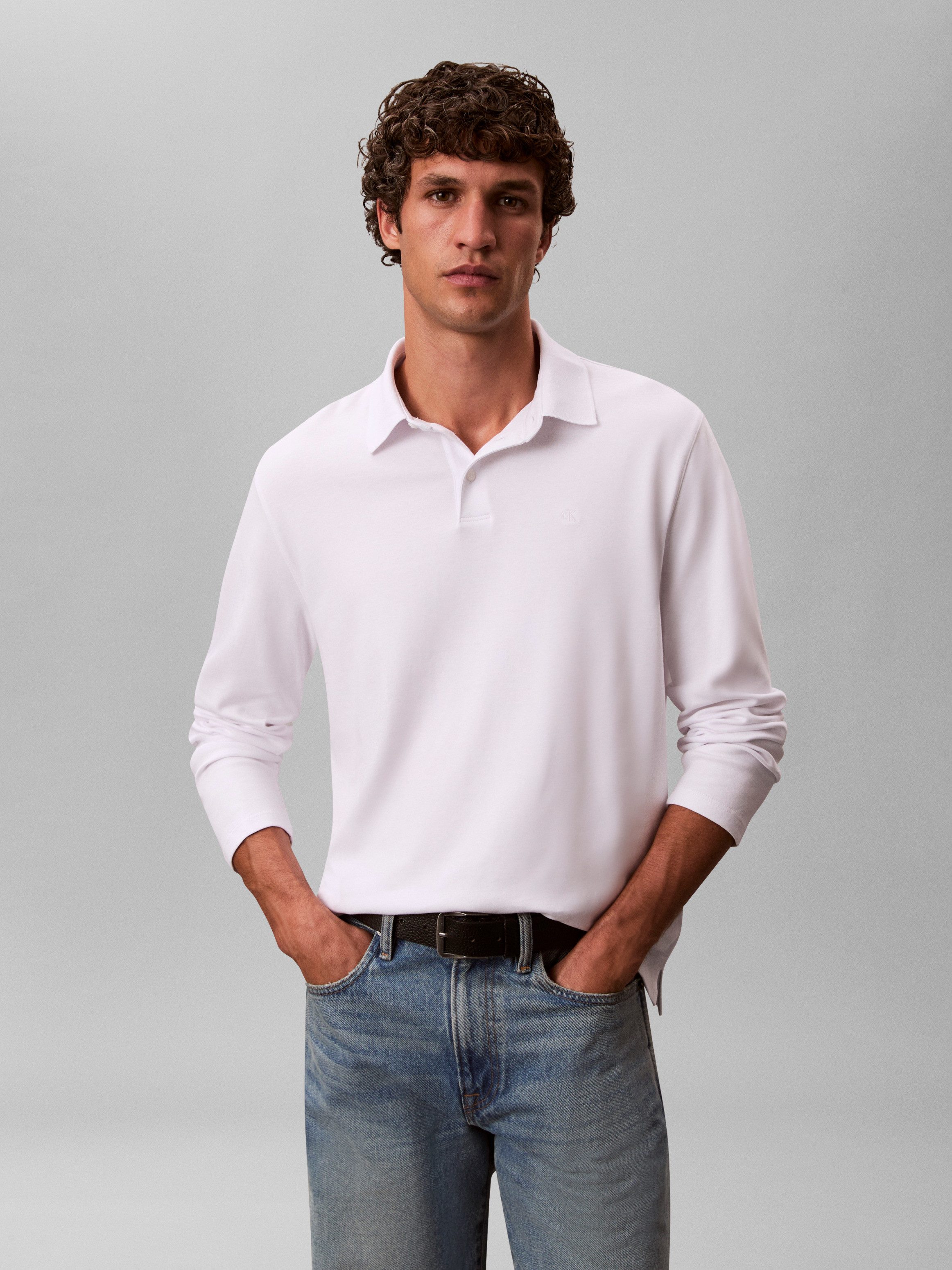 Calvin Klein Langarm-Poloshirt LS SUPIMA COTTON SOLID POLO regular fit mit günstig online kaufen