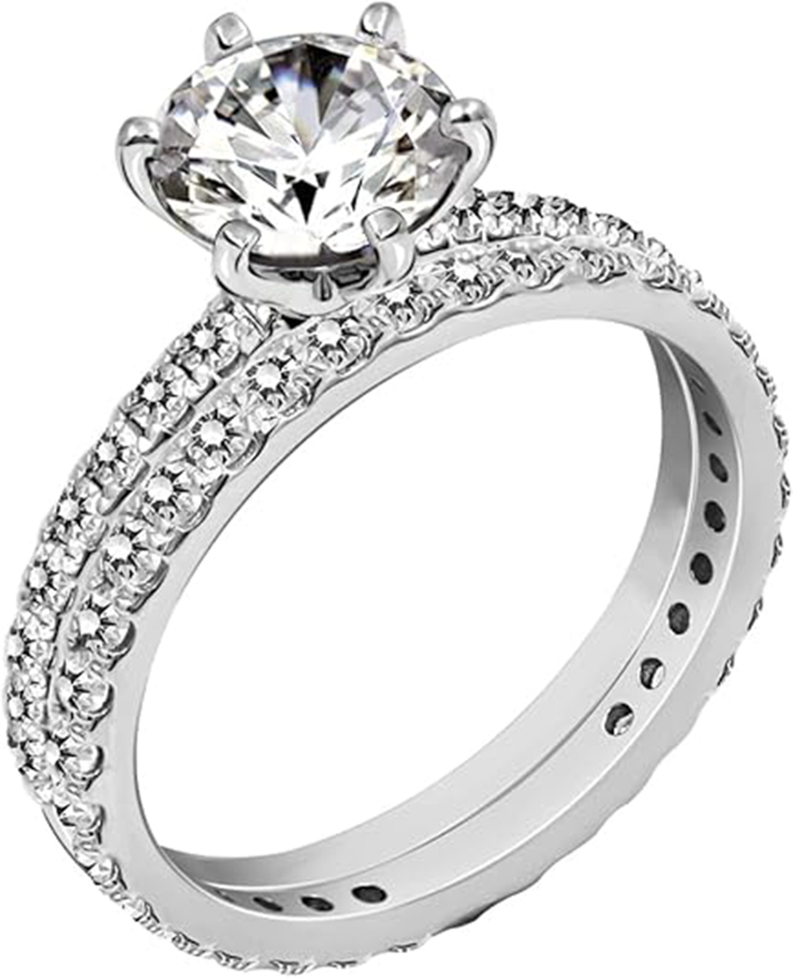 Jumpeak Verlobungsring 1,2ct runder Diamant aus Laborzucht, Ehering-Set (2-teiliges Set), D,vs1,3EX,IGI-Zertifikat,ring damen,geschenk