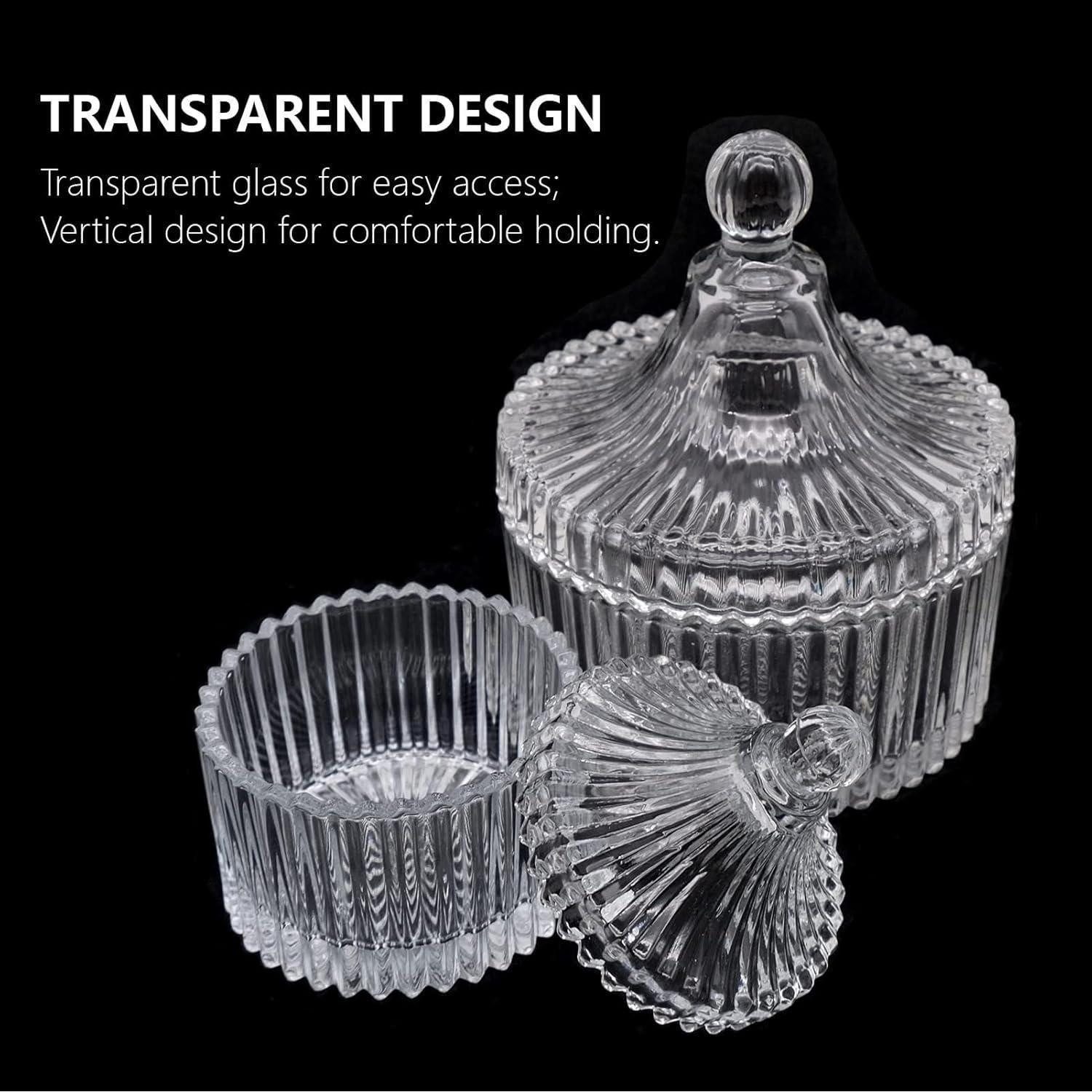 LuxusKollektion Schmuckkasten 2er Set Kristall Bonbonglas mit Deckel Transparent Vintage