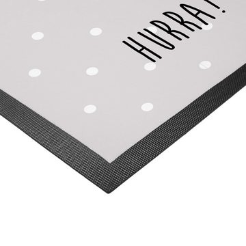 Fußmatte Bär mit Schultüte - Grau Pastell - Geschenk, Erster Schultag Geschenk, Mr. & Mrs. Panda, Höhe: 0.6 mm