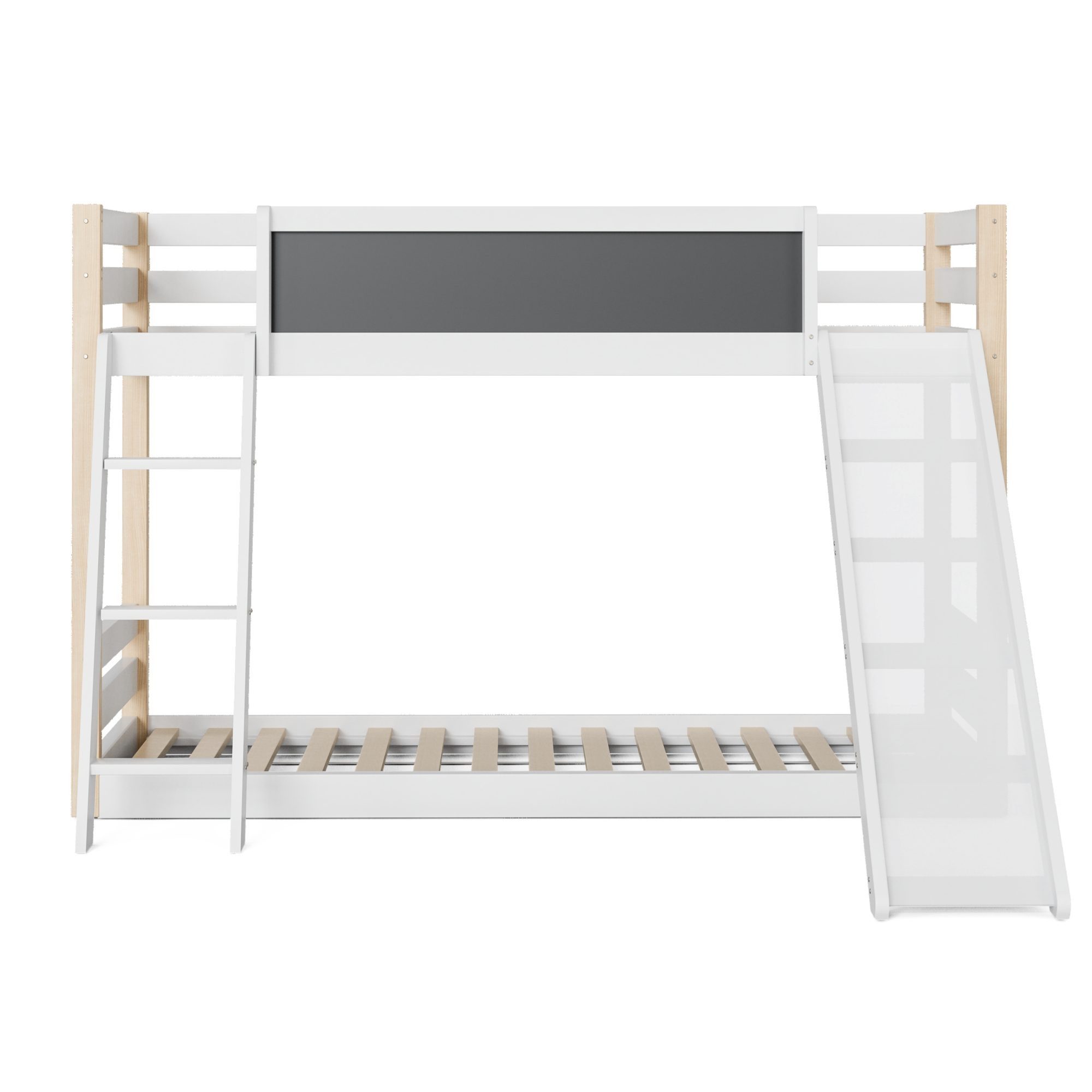 LVHOM Hochbett Massivholz 2 Betten - 90x200cm Komplettbett (Kinderbett Set mit Treppe, Rutschen und Geländer/Zaun, Liegefläche: 2 mal 90x200cm, 2-stöckiges Etagenbett, 2 Bettseiten) Kinderzimmer/Jugendzimmer /Schlafzimmer/Gästezimmer