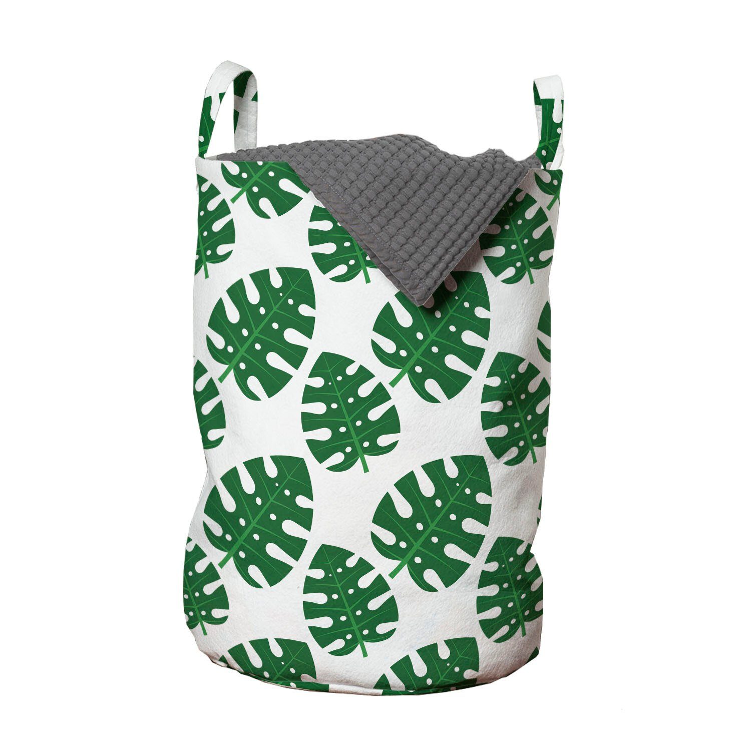 Abakuhaus Wäschesäckchen Wäschekorb mit Griffen Kordelzugverschluss für Waschsalons, Philodendron Jungle Leaves