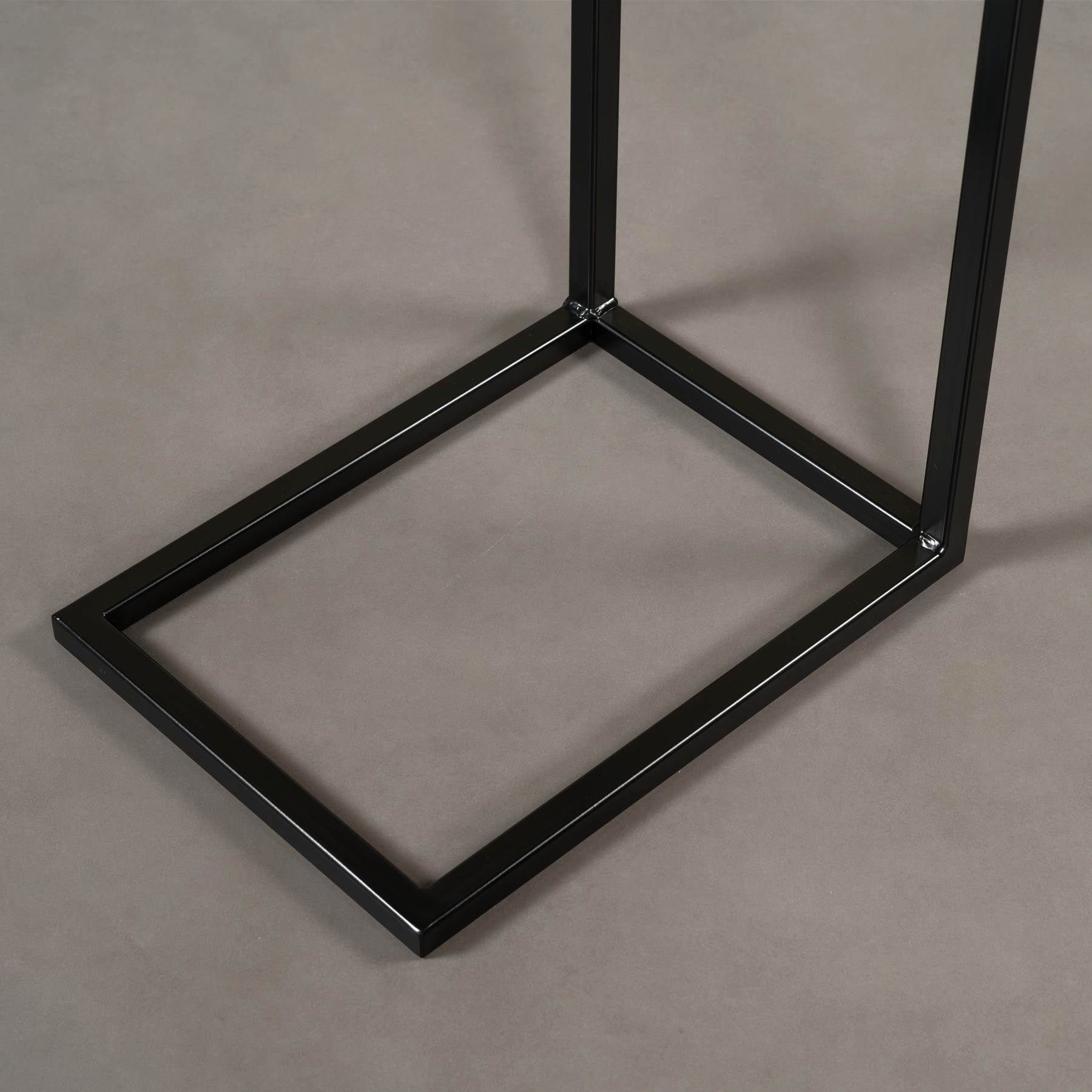 ECHTEM Tisch schwarz mit MAGNA Olympus STOCKHOLM MARMOR, Atelier Wohnzimmer 40x30x68cm eckig, Couchtisch Laptoptisch, White Metallgestell,