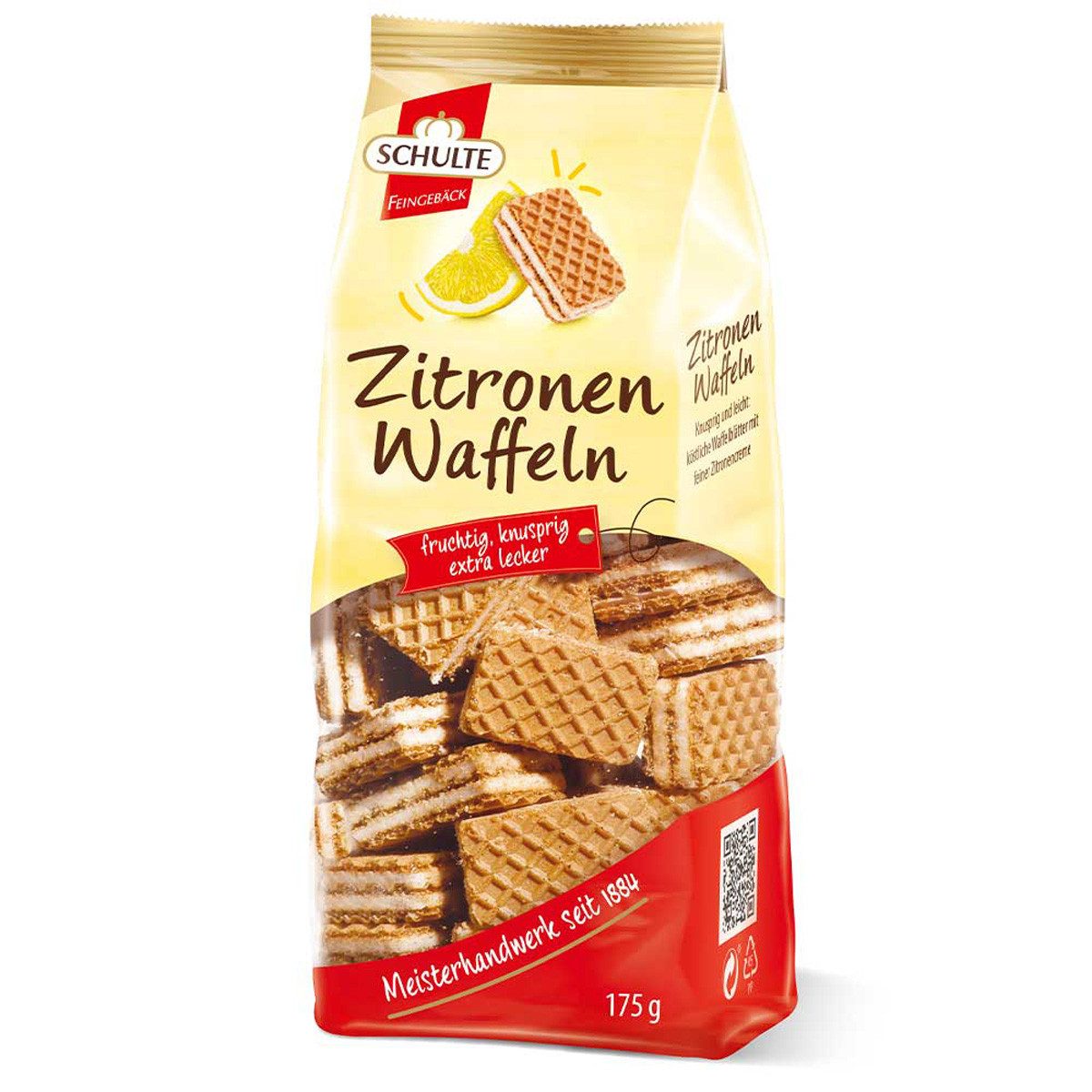Schulte Kekse, Schulte Zitronen Waffeln knusprige Mini Waffelschnitten 175g
